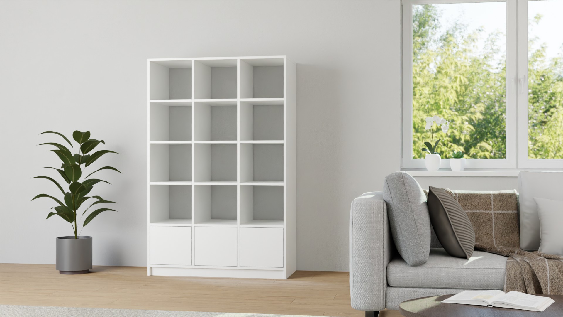Weißes Regal aus MDF Dekor MDF Beschichtet