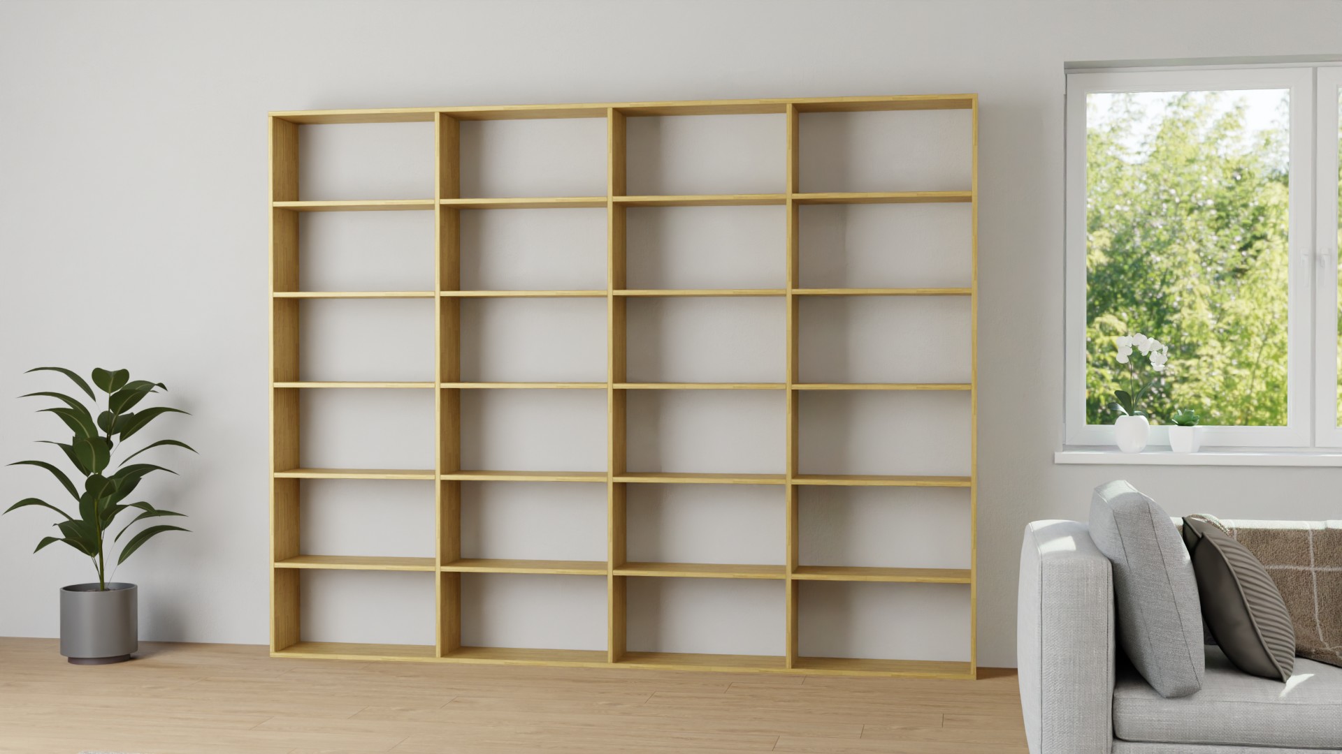 Offenes Regalsystem nach Maß - Wohnregal mit vielen Optionen Eiche