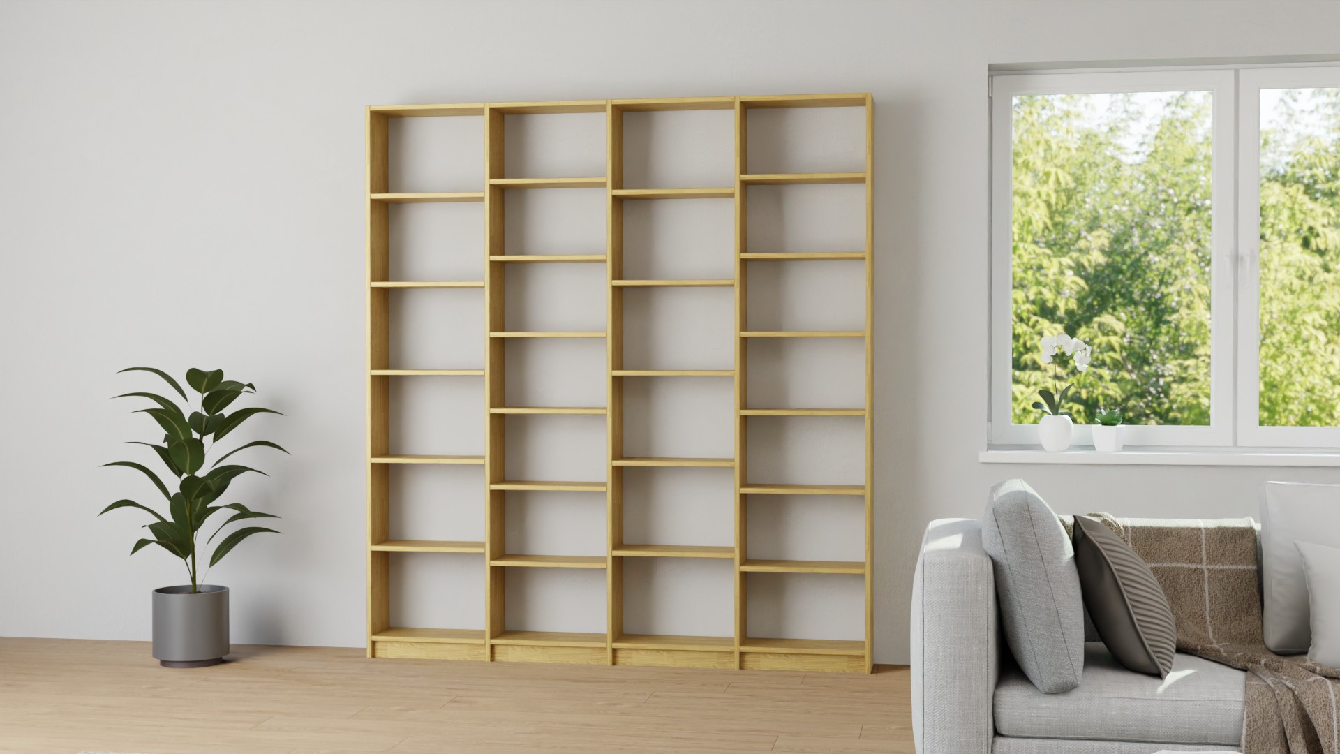 Schlichtes Bücherregal planen Eiche