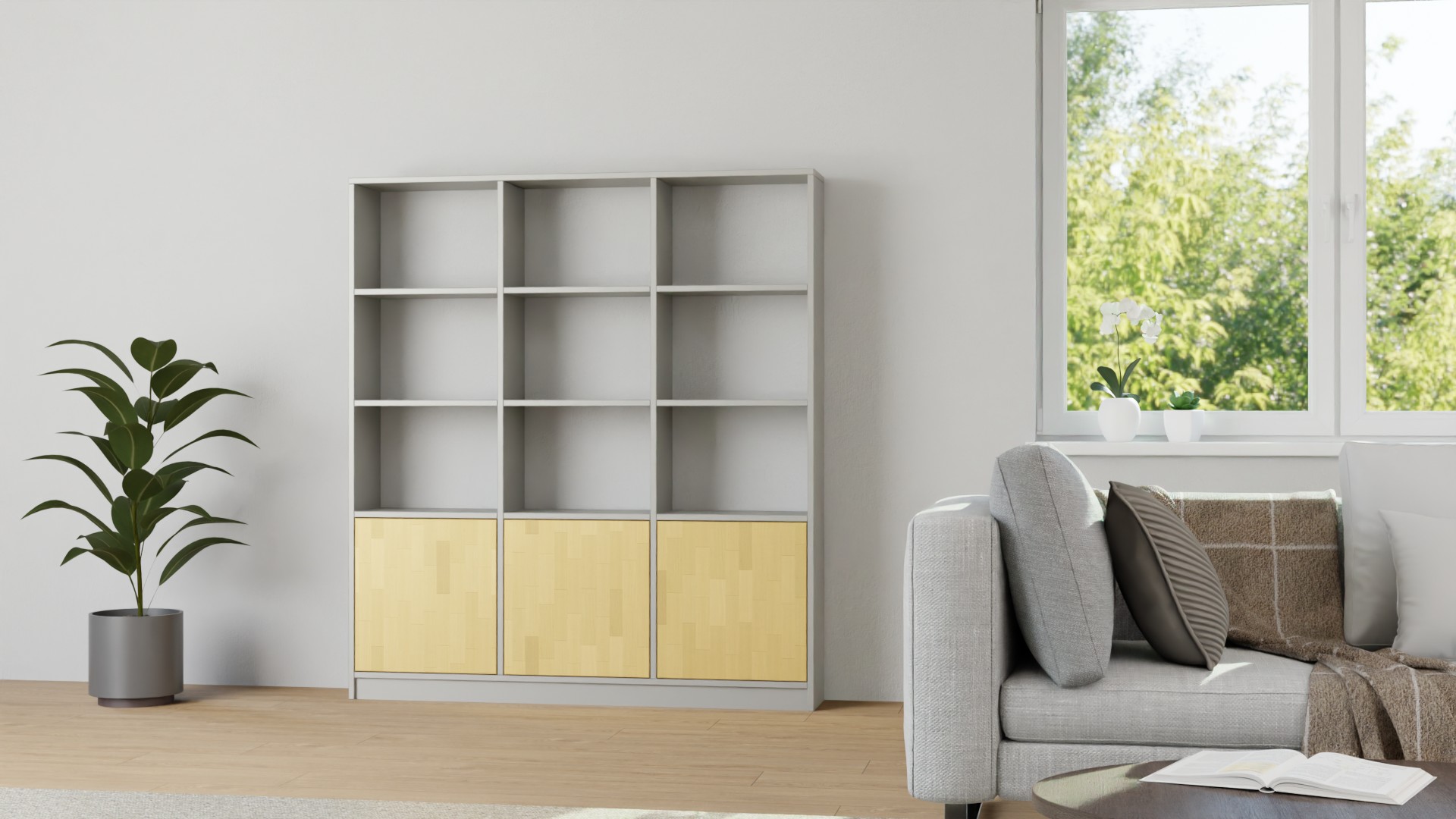 Regal mit Holztüren Premium Dekore