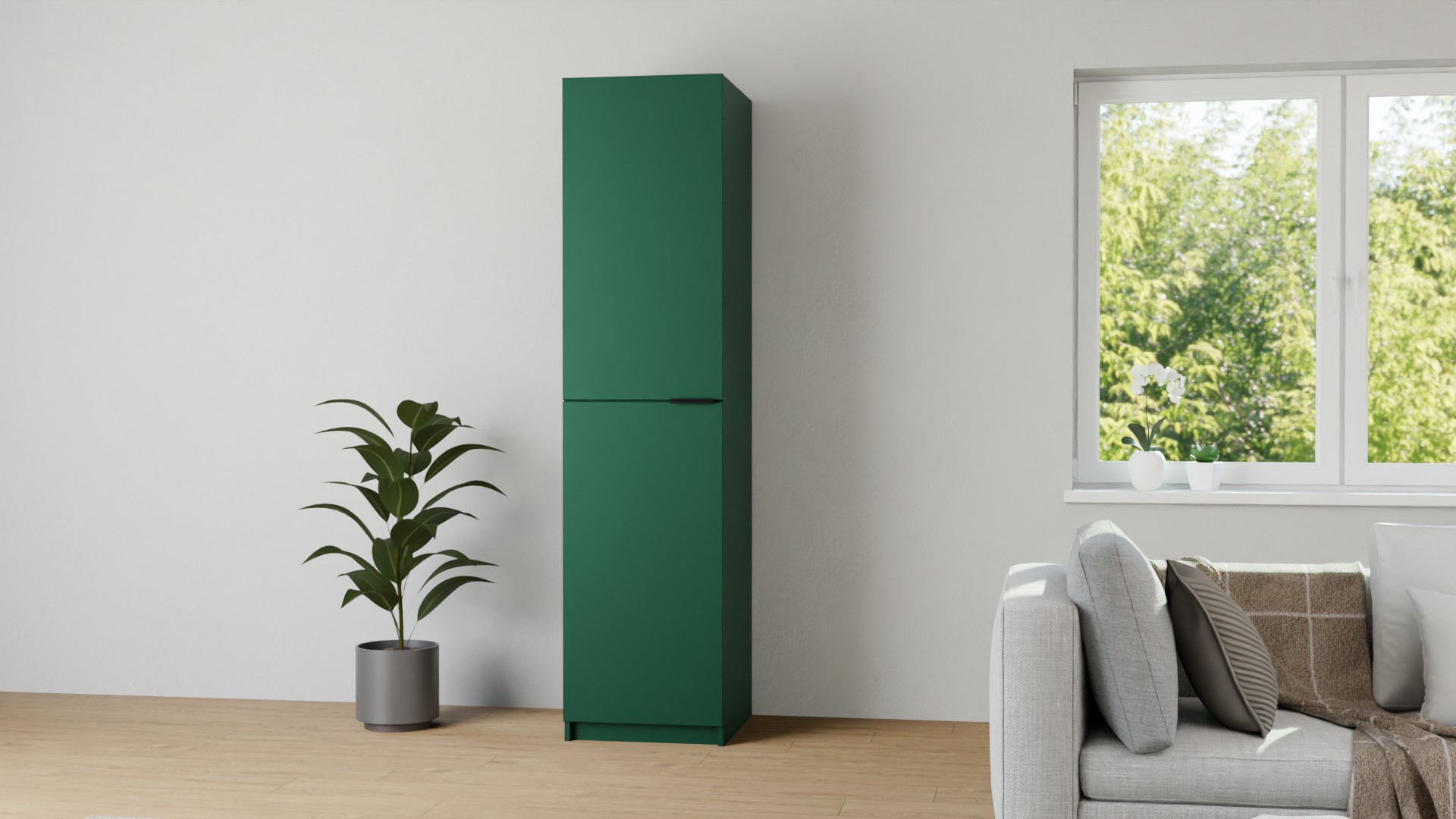 Schrank planen in Moosgrün MDF Lackiert