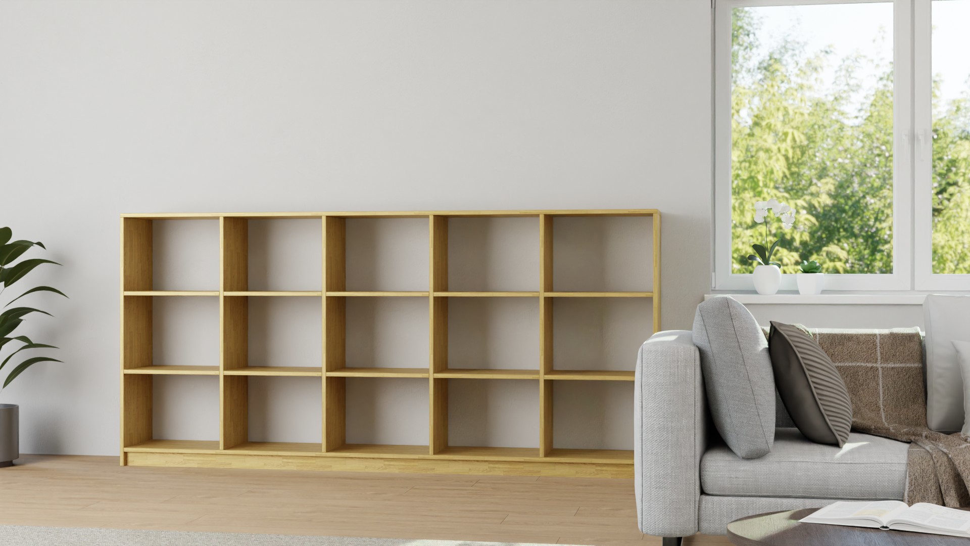 Breites Regal nach Maß Eiche