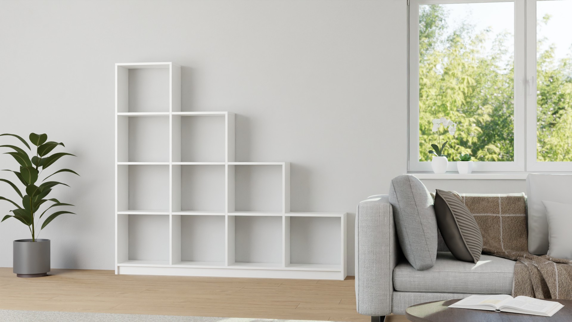 Treppenregal nach Maß MDF Beschichtet