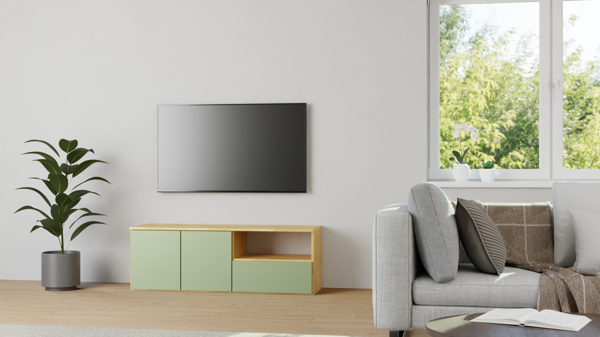 TV Lowboard skandinavisch Buche