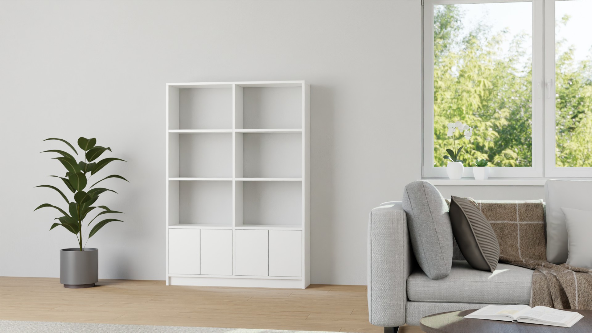 Bücherregal mit Flügeltüren MDF Beschichtet