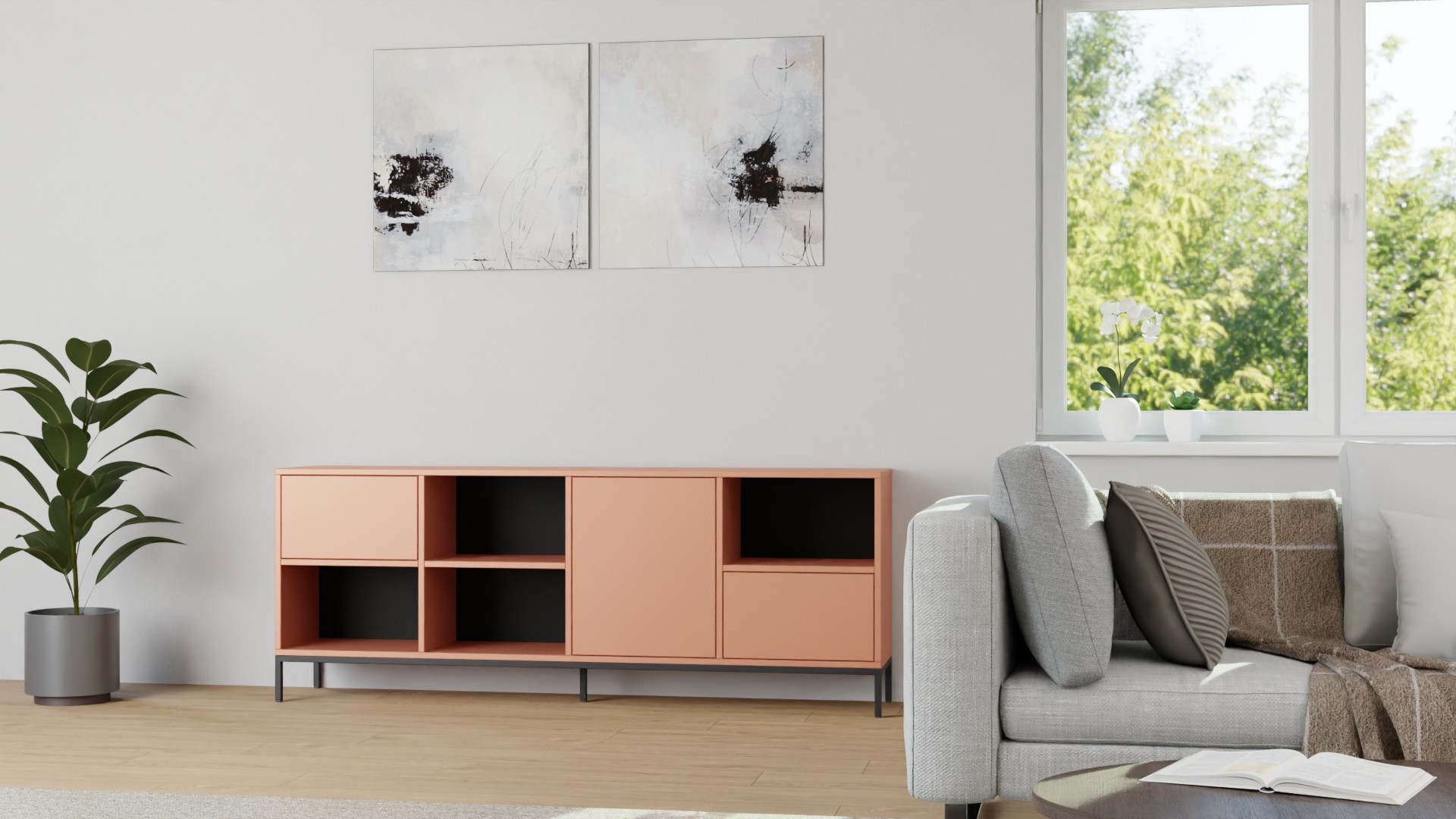 Farbiges Sideboard - Als Kommode o. Highboard mit vielen Optionen MDF Lackiert