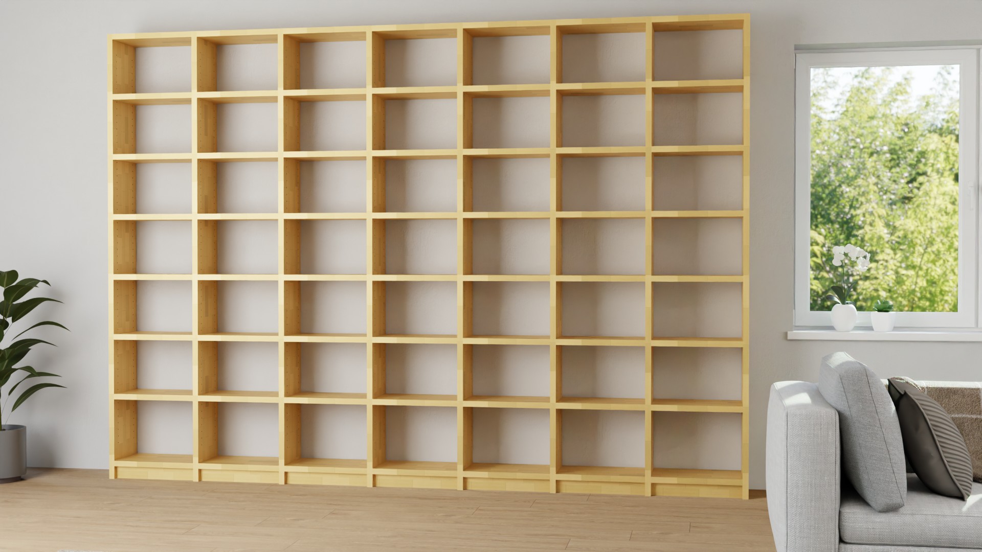 Bibliothek nach Maß - Bücherregal mit vielen Optionen Buche