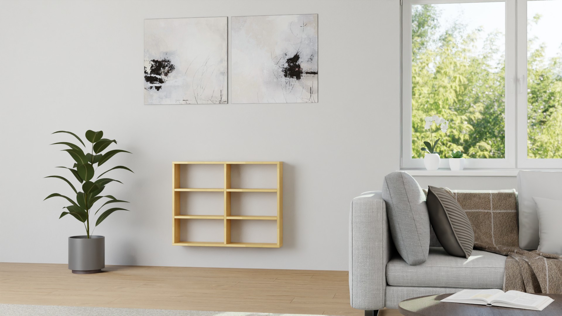 CD-DVD-Regal mit Wandhalterung Buche