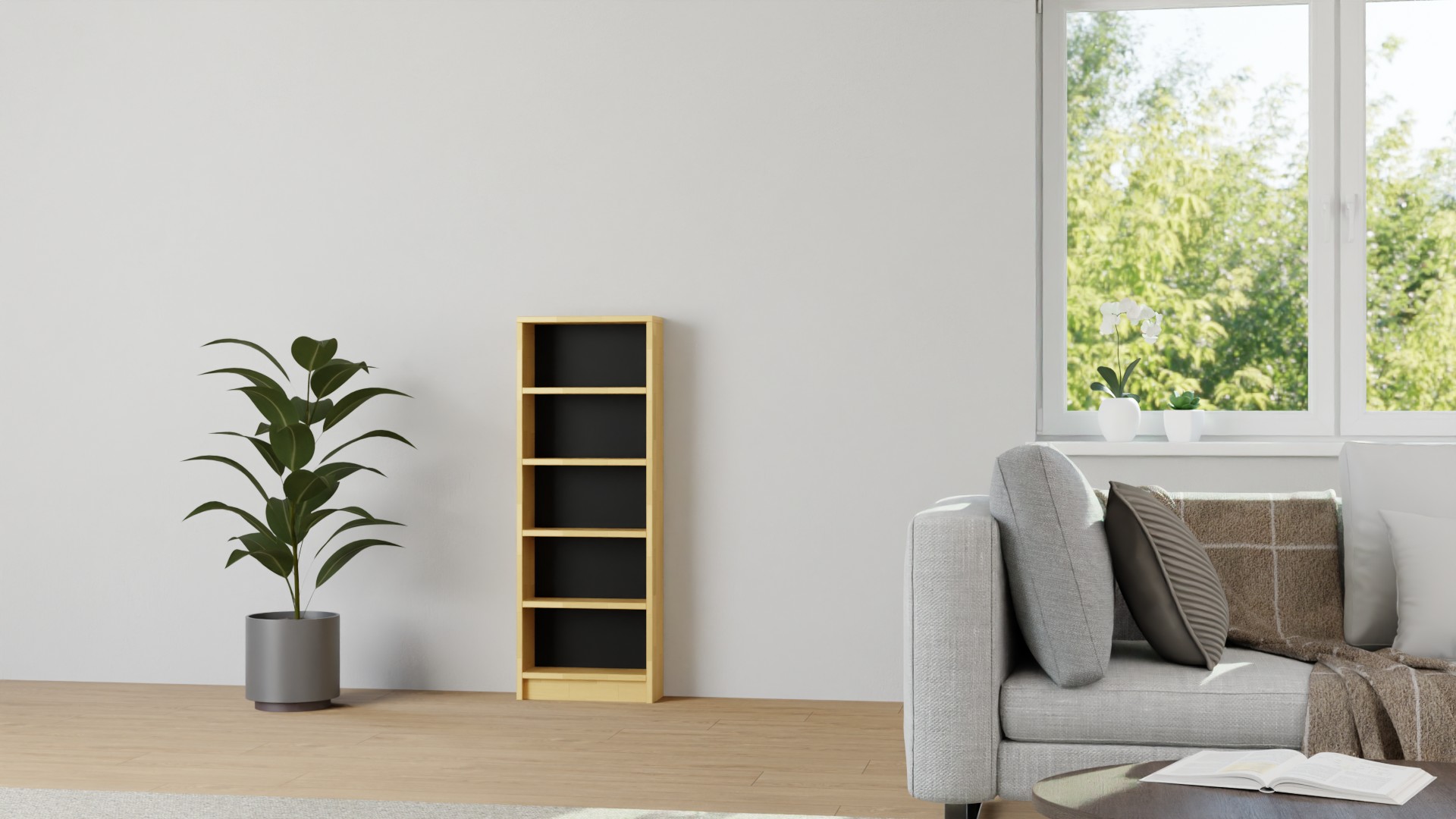 Schmales DVD Regal nach Maß Buche