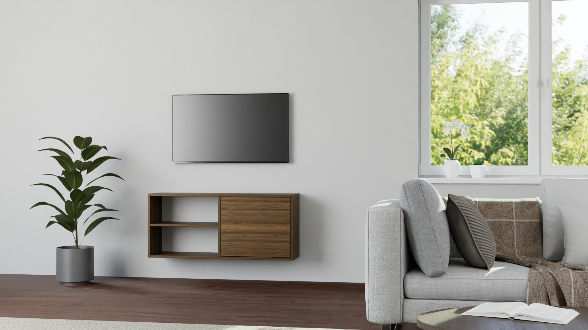 Nussbaum Hängesideboard Nussbaum (amerikanisch)