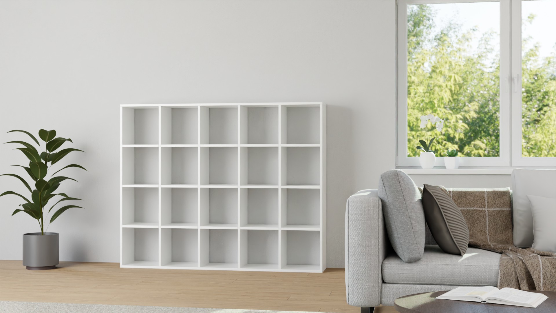 Pickawood Regal nach Maß - Weiß/Grau/Schwarz/Eiche/Buche MDF Beschichtet