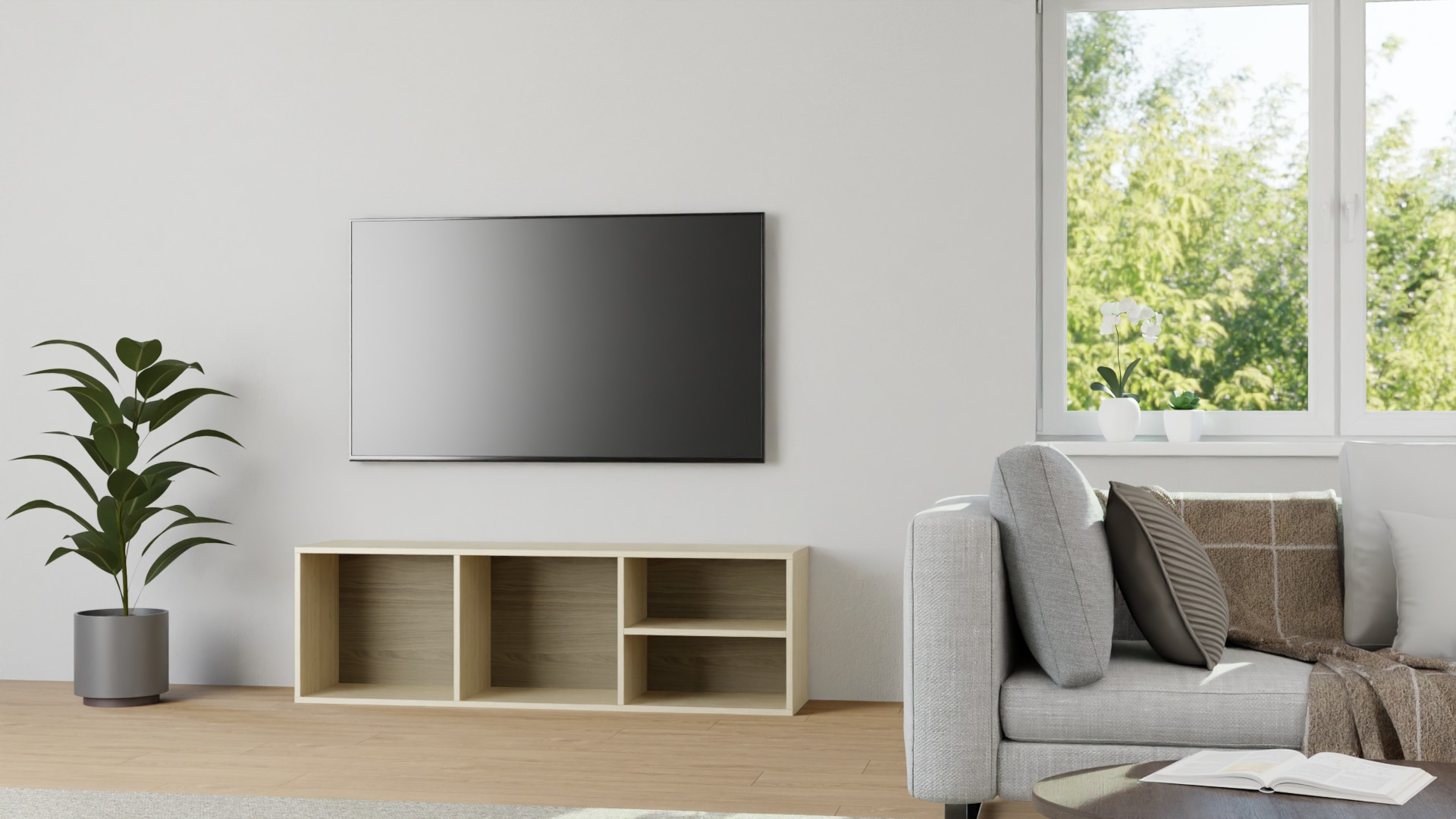 Offenes TV Lowboard Eiche