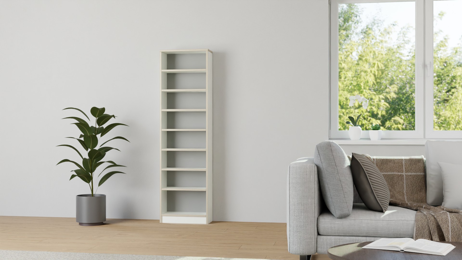 Schmales Bücherregal mit vielen Optionen Premium Dekore