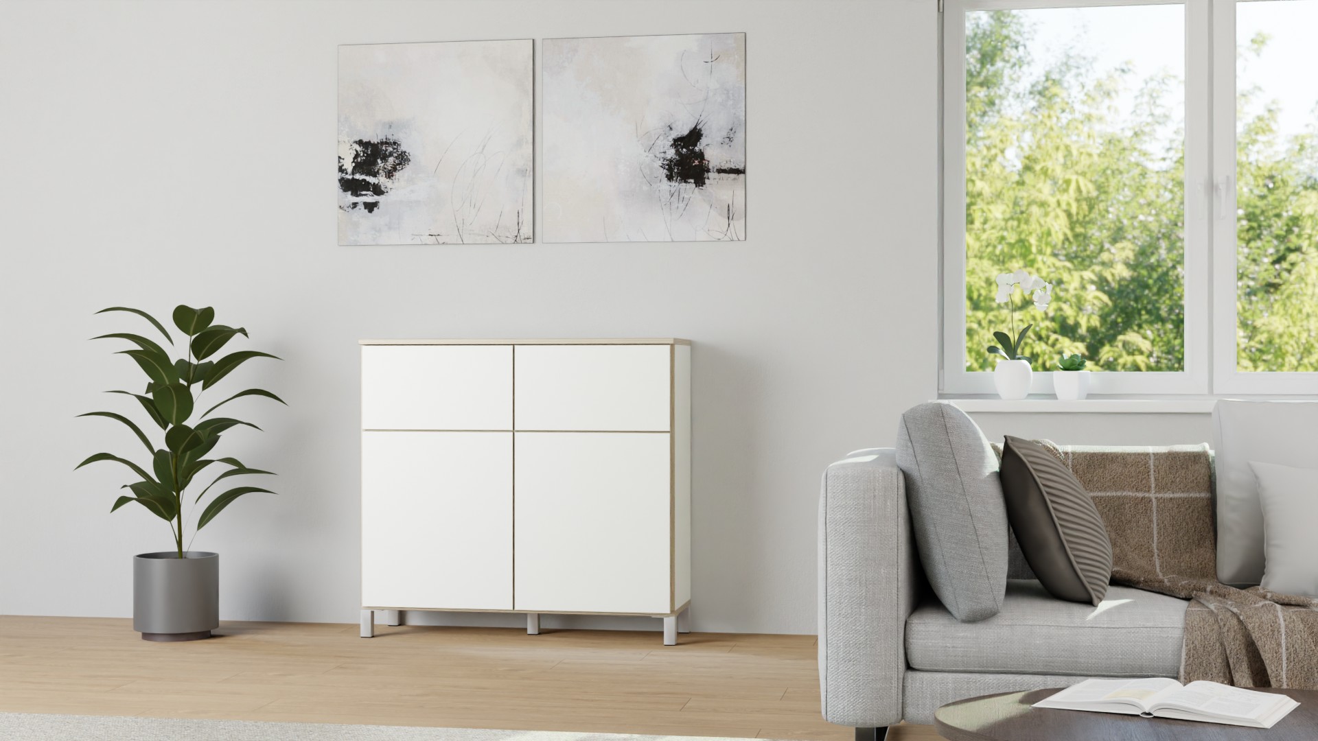 Modernes Highboard mit Türen Premium Dekore