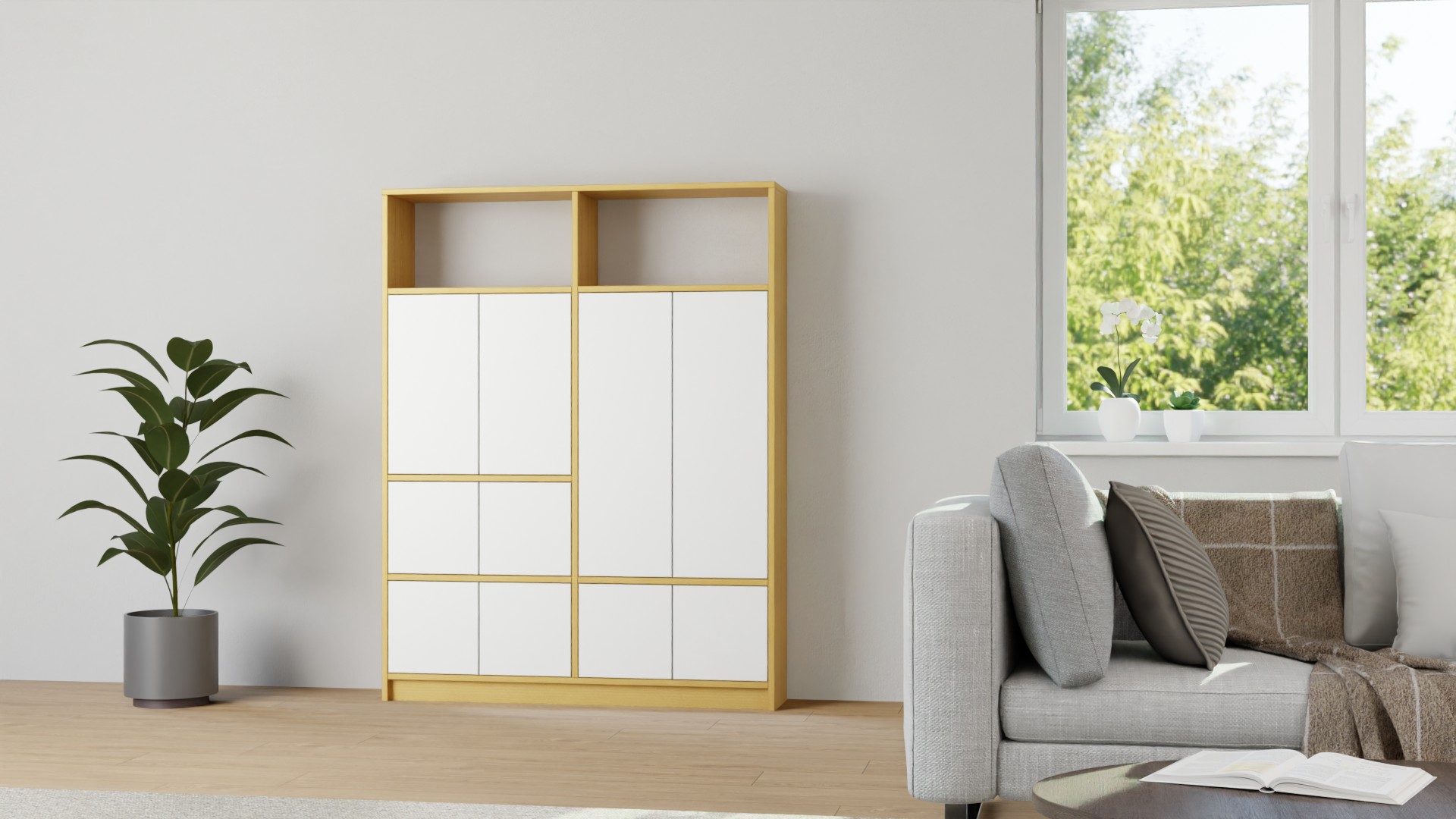 Schrank nach Maß - Schrankwand mit vielen Optionen Echtholz Furnier