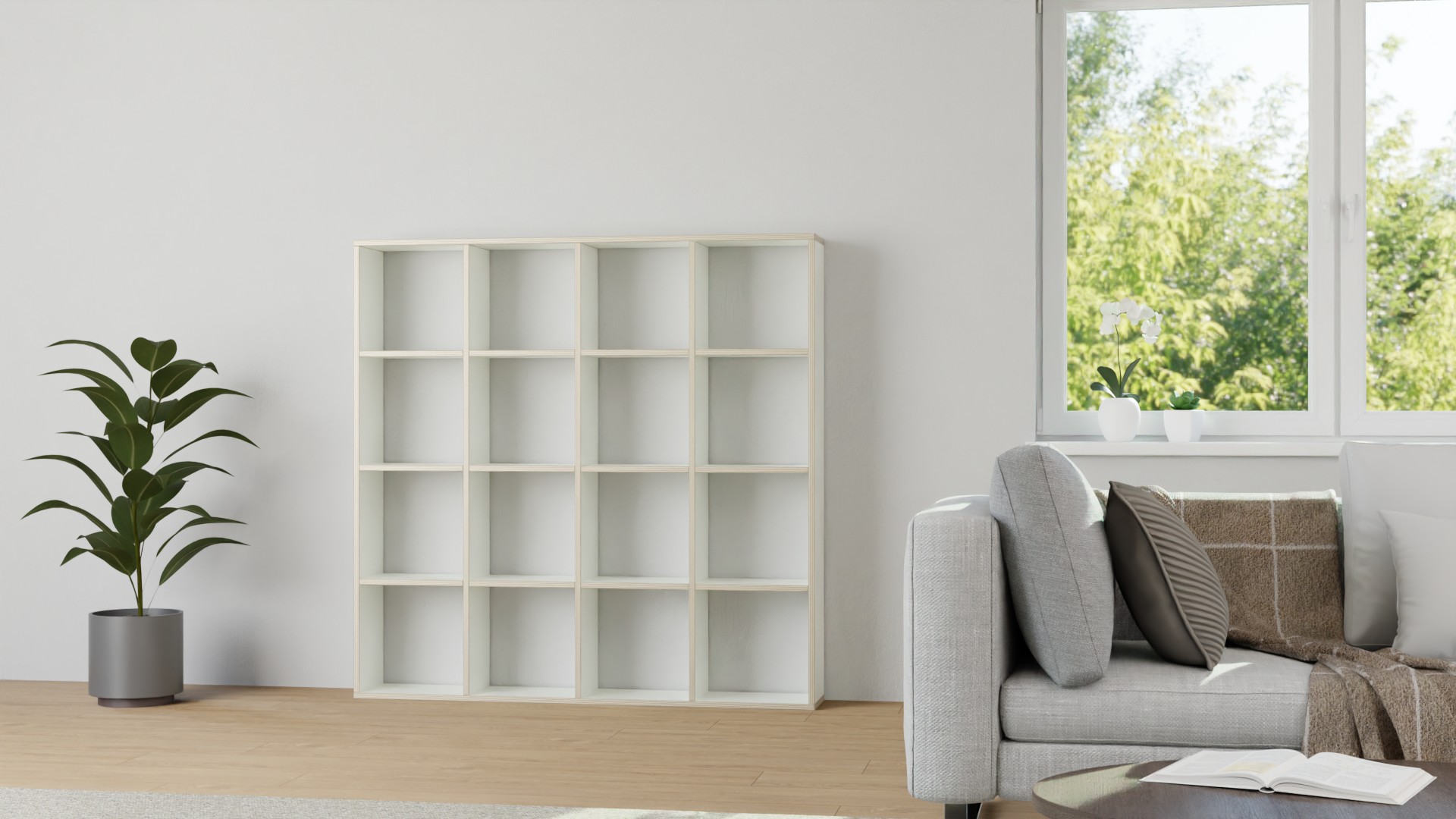 Pickawood Regal nach Maß - Weiß/Grau/Schwarz/Eiche/Buche Premium Dekore