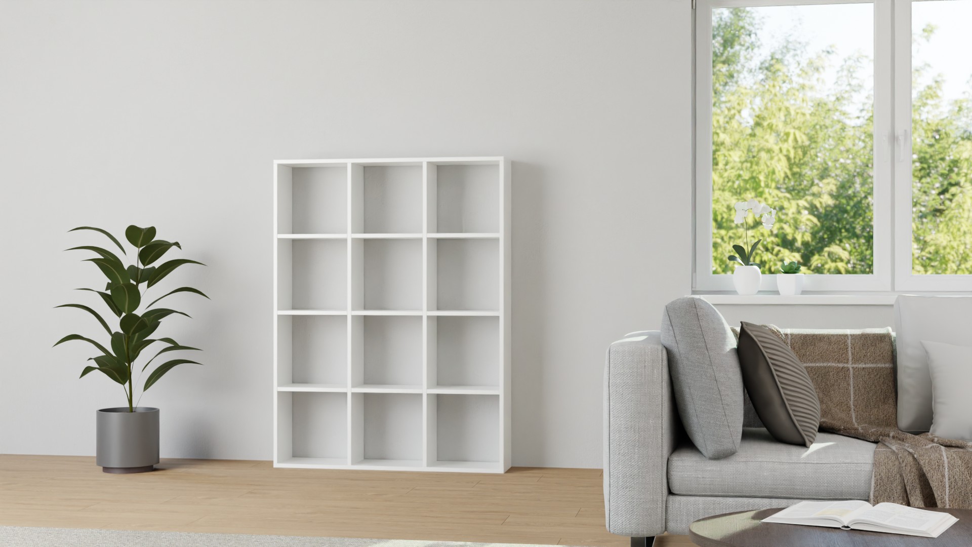 Pickawood Regal nach Maß - Weiß/Grau/Schwarz/Eiche/Buche MDF Beschichtet