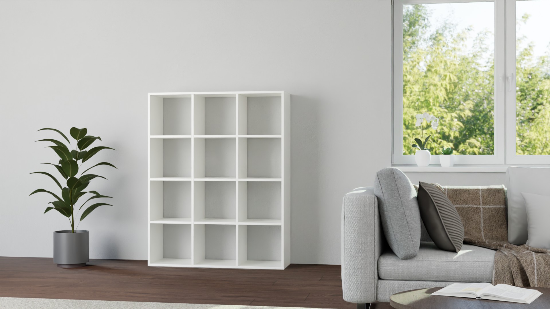 Weißes Schallplattenregal nach Maß Premium Dekore