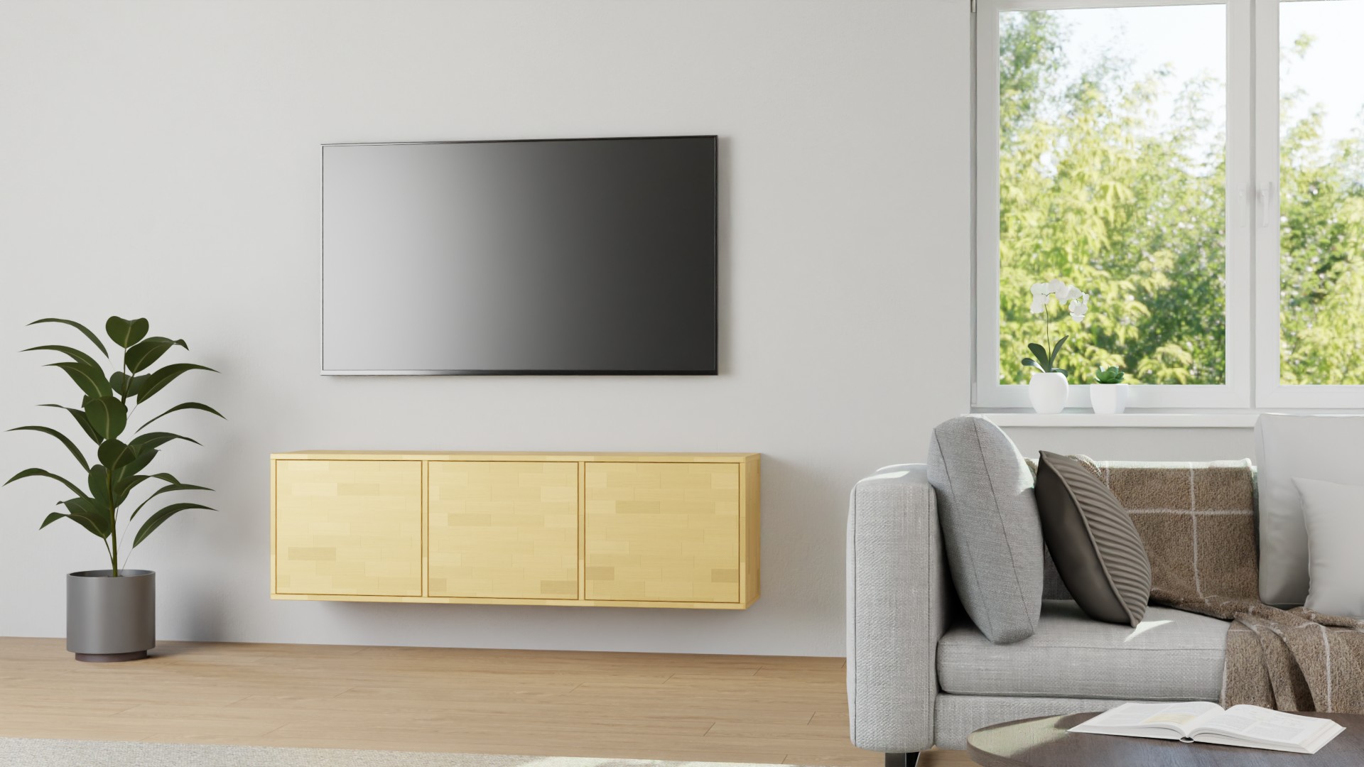 Hänge Sideboard – kostenlose Holzmuster Buche