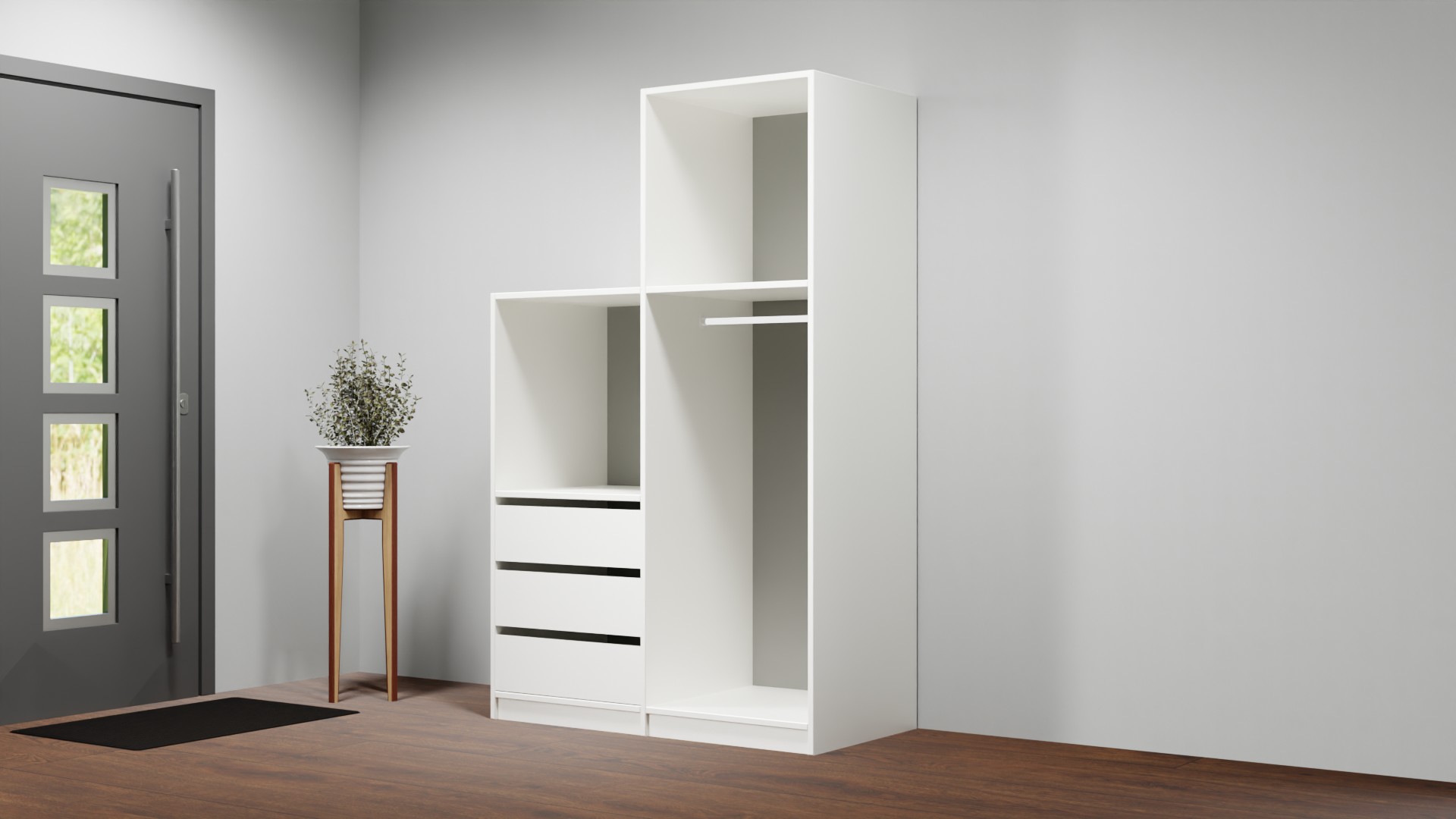 Offener Treppenkleiderschrank nach Maß Premium Dekore