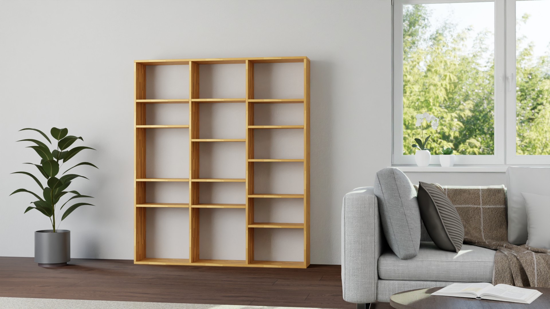 Schlichtes Regal nach Maß Kernbuche