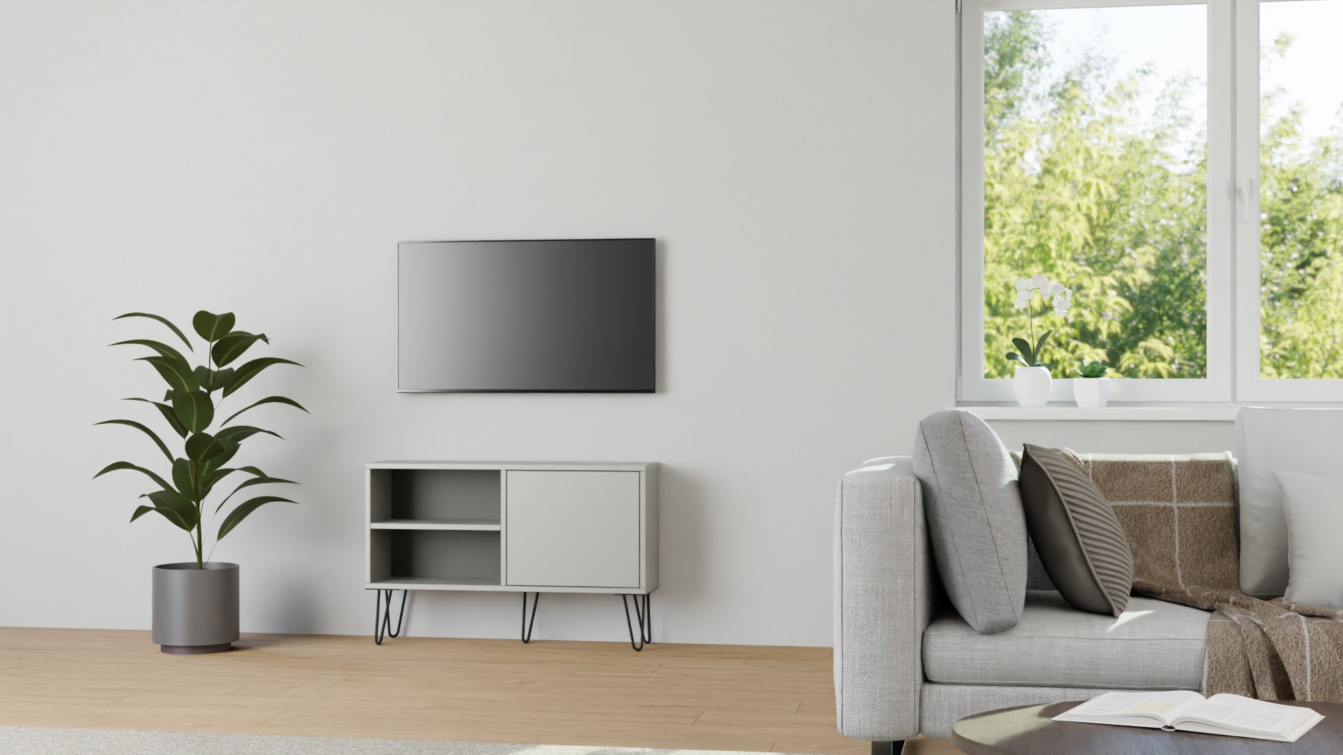 25 cm tiefe Kommode - grau - nach Maß Premium Dekore