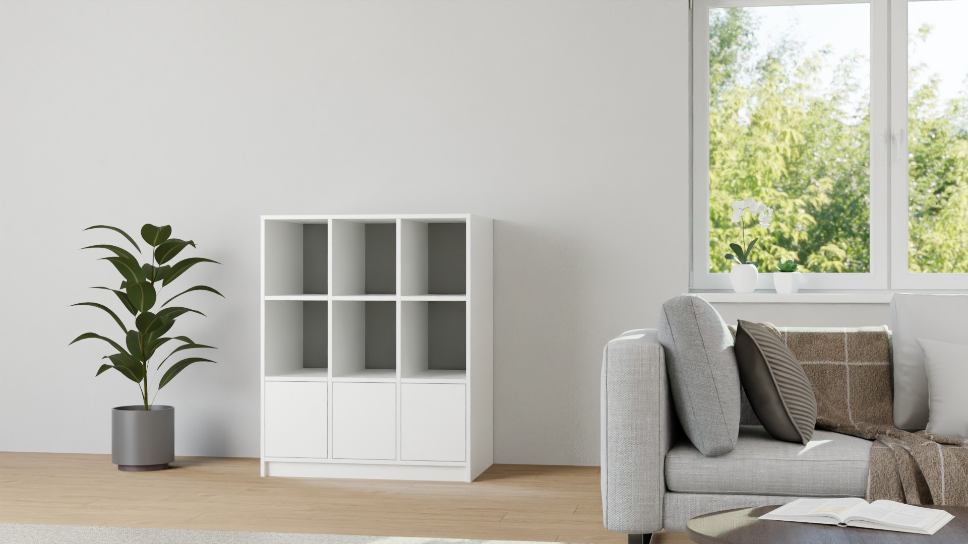Weißes Regal aus MDF Dekor MDF Beschichtet