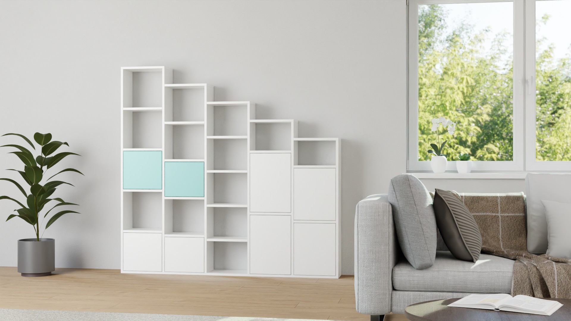 Modernes Stufenregal von Pickawood MDF Beschichtet