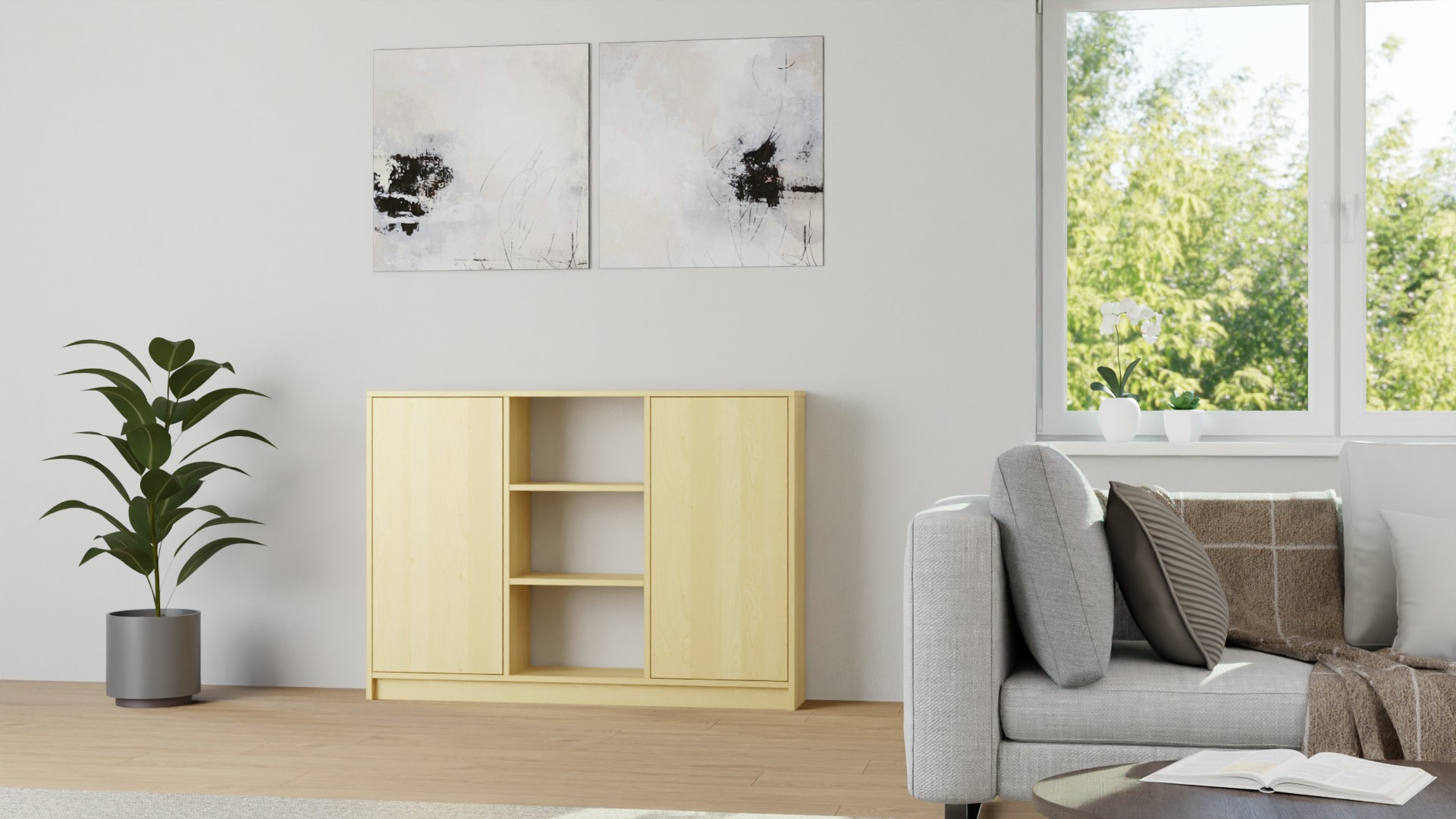 Naturholzregal nach Maß Birke