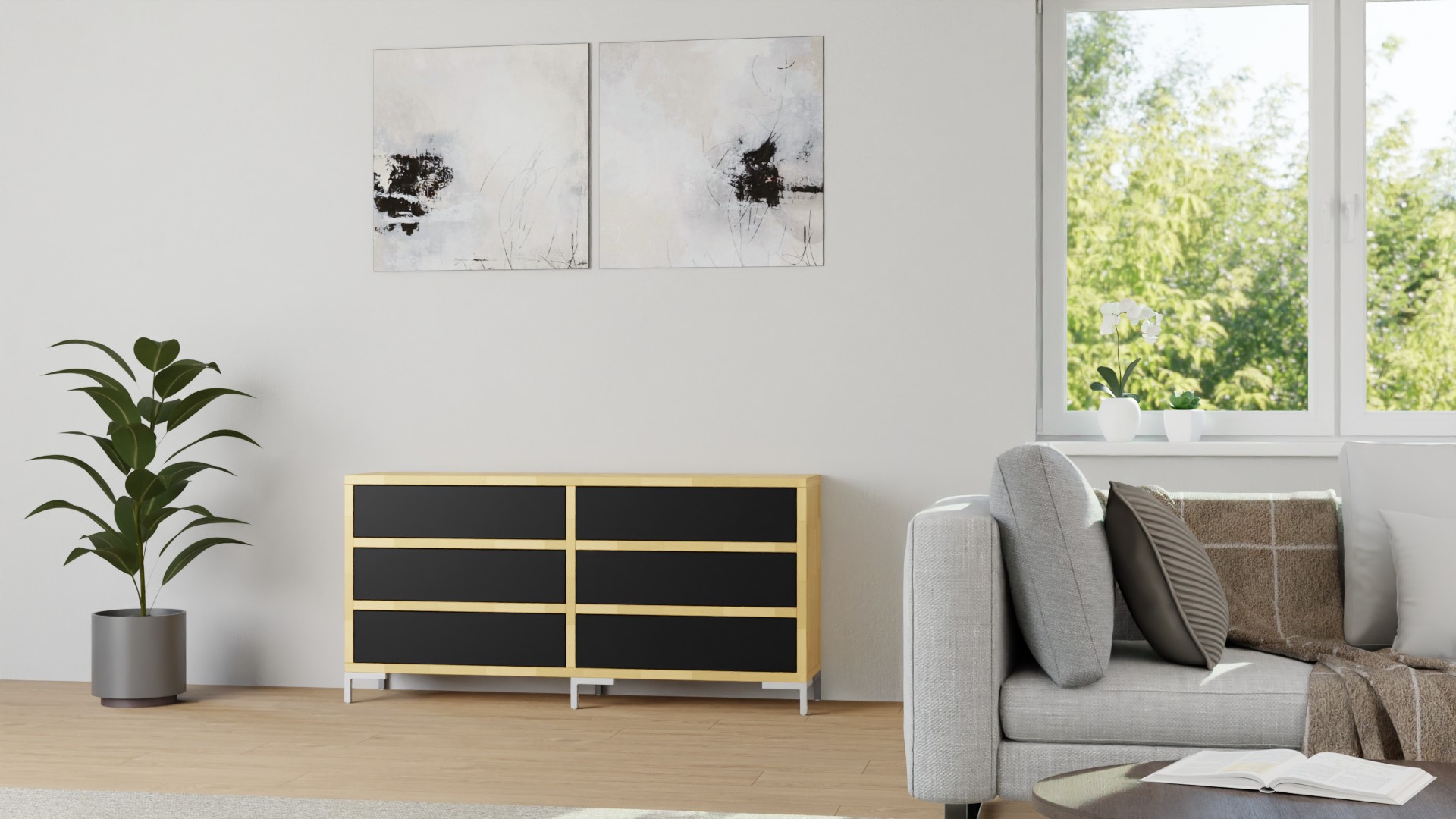 Doppelkommode nach Maß Buche