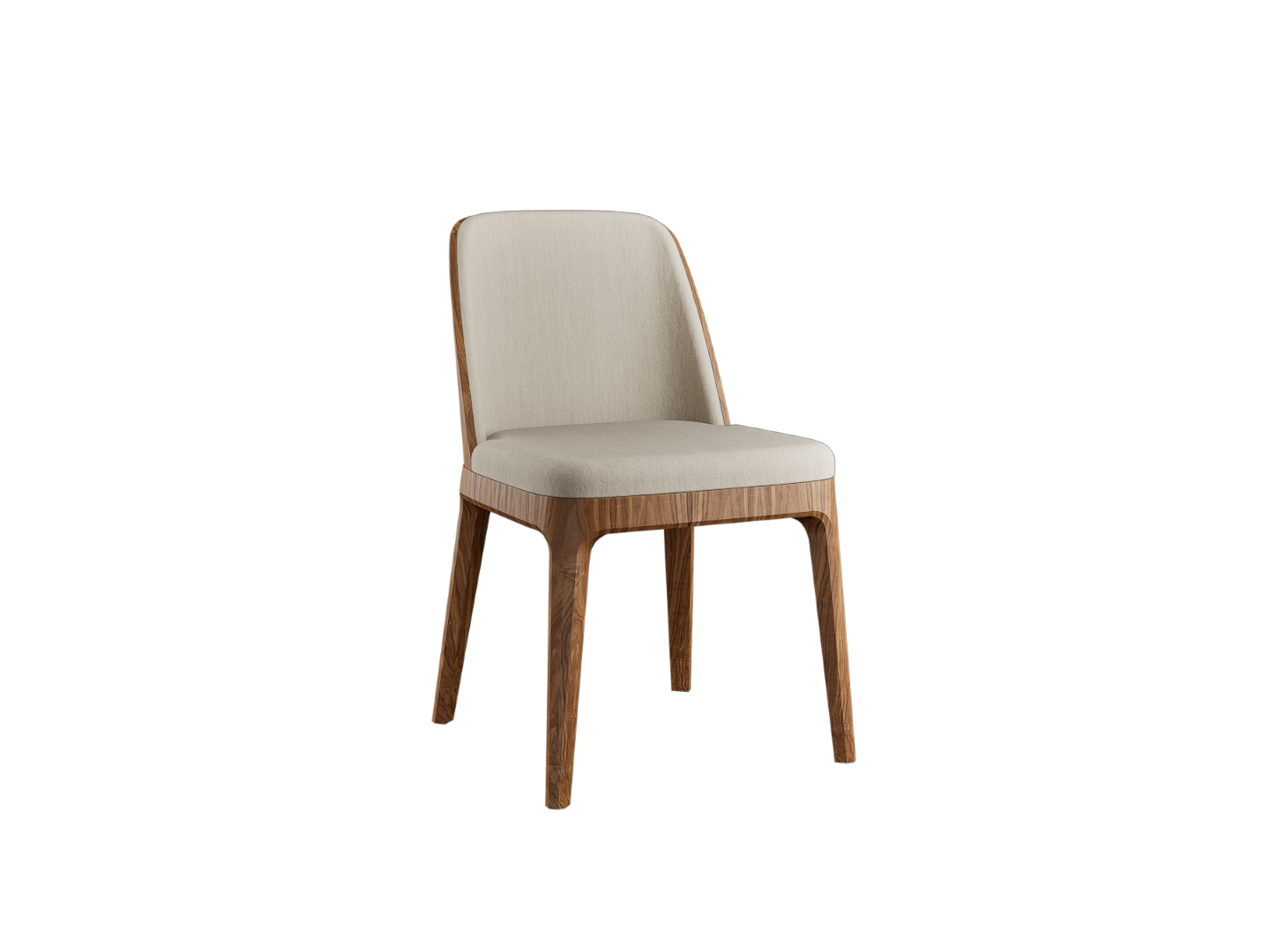 Chaise Oder en noyer / Tissu beige