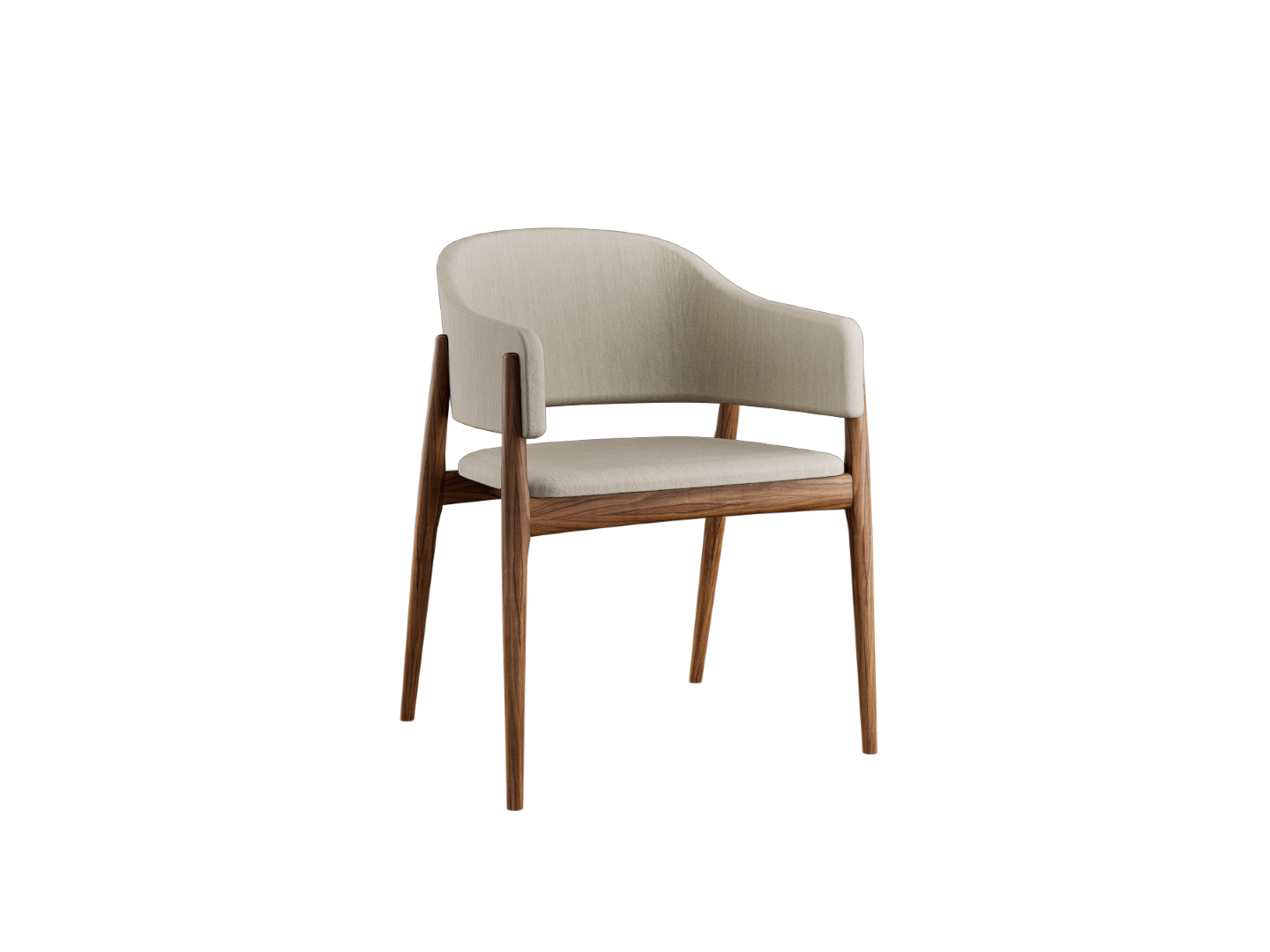 Chaise Tage en noyer / Tissu beige