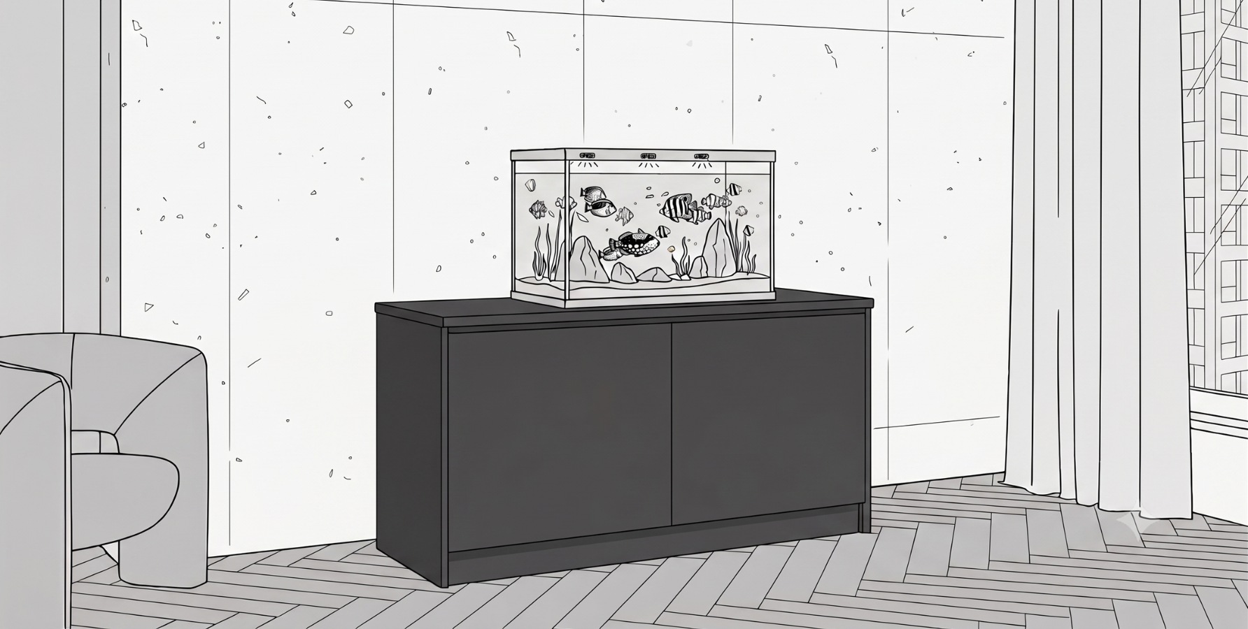 Sur demande : meuble pour aquarium