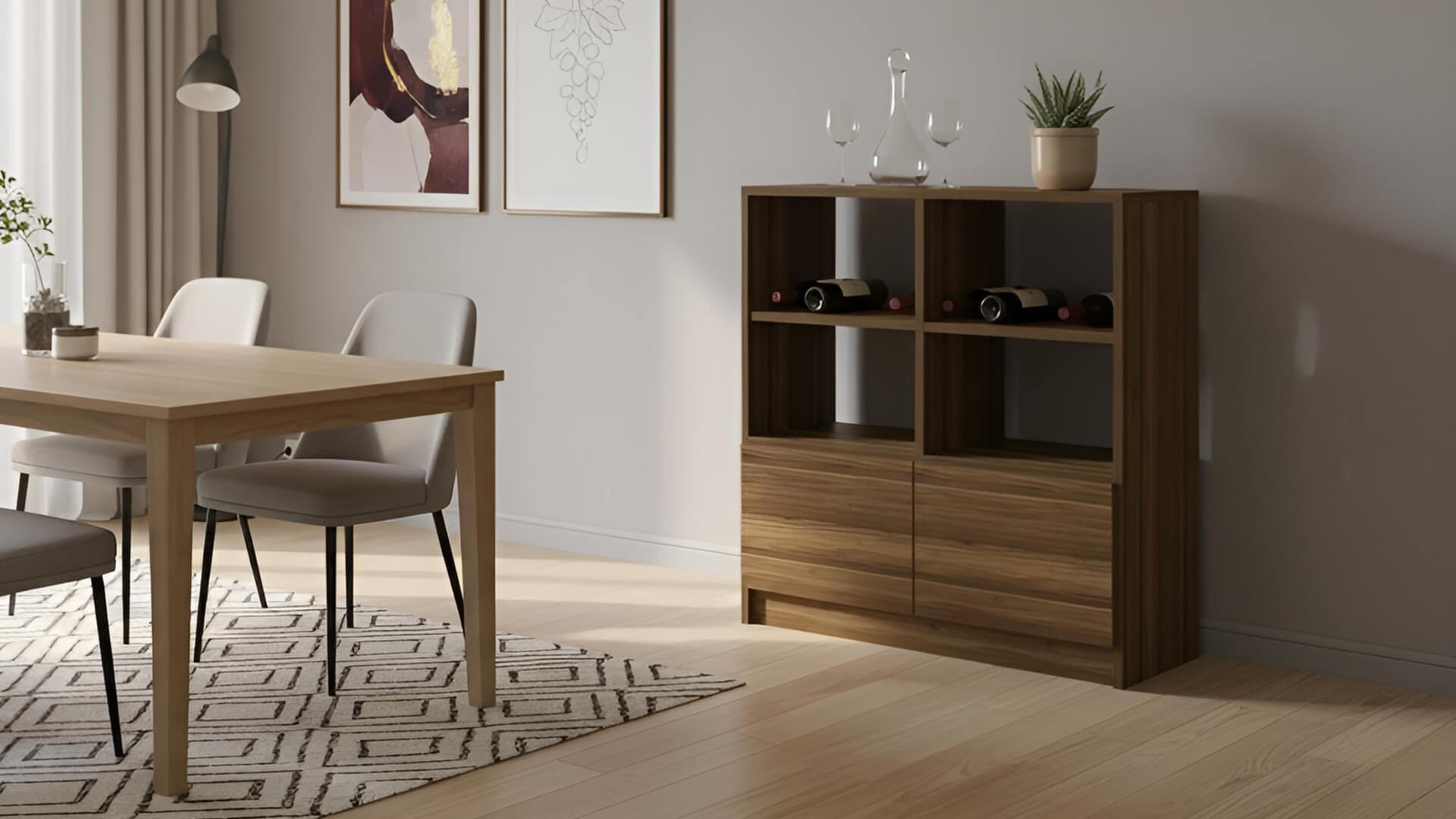 Massivholzregal nach Maß Nussbaum (amerikanisch)