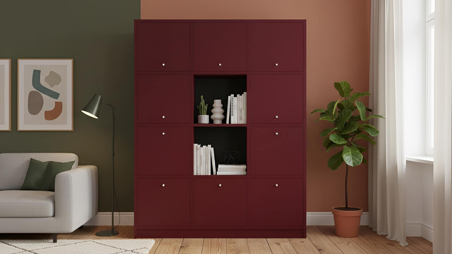 Regal mit Klapptüren nach Maß MDF Lackiert