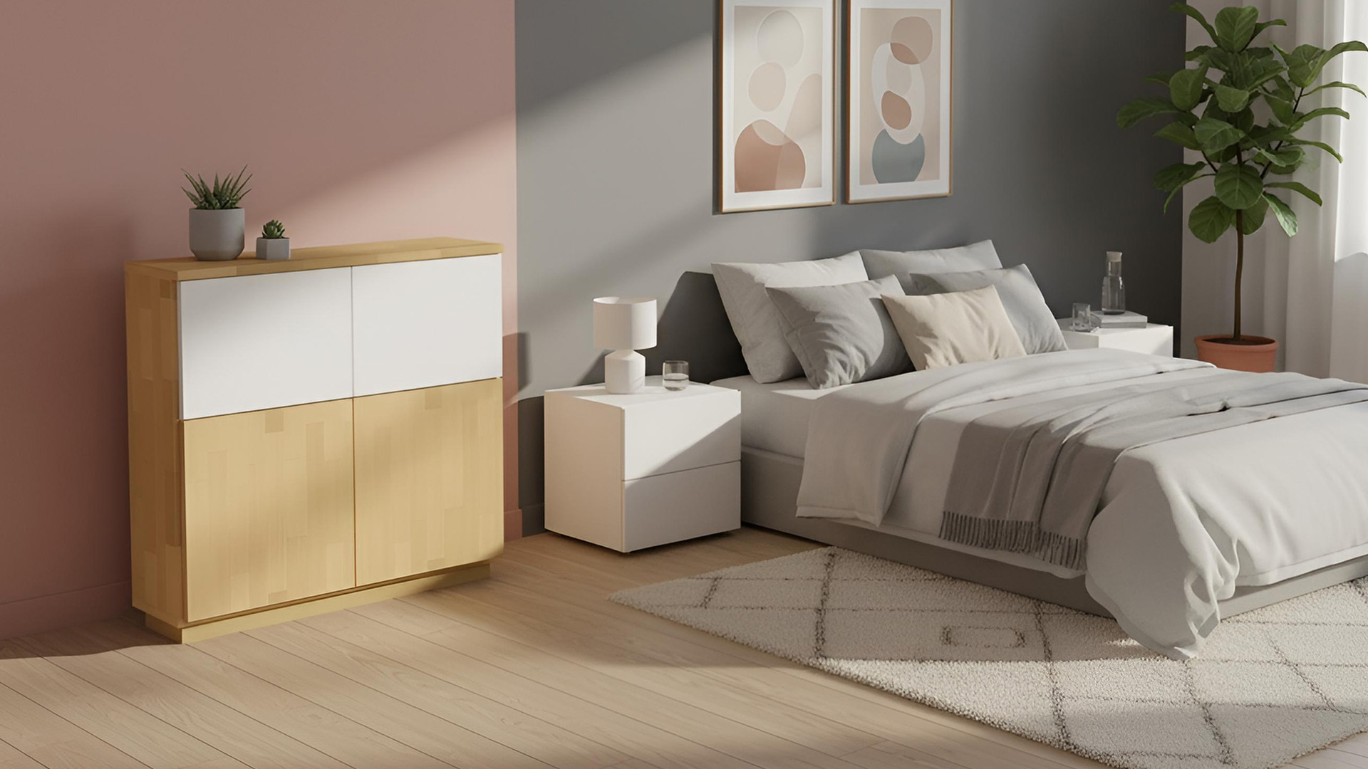 20 cm tiefe Kommode aus Massivholz Buche