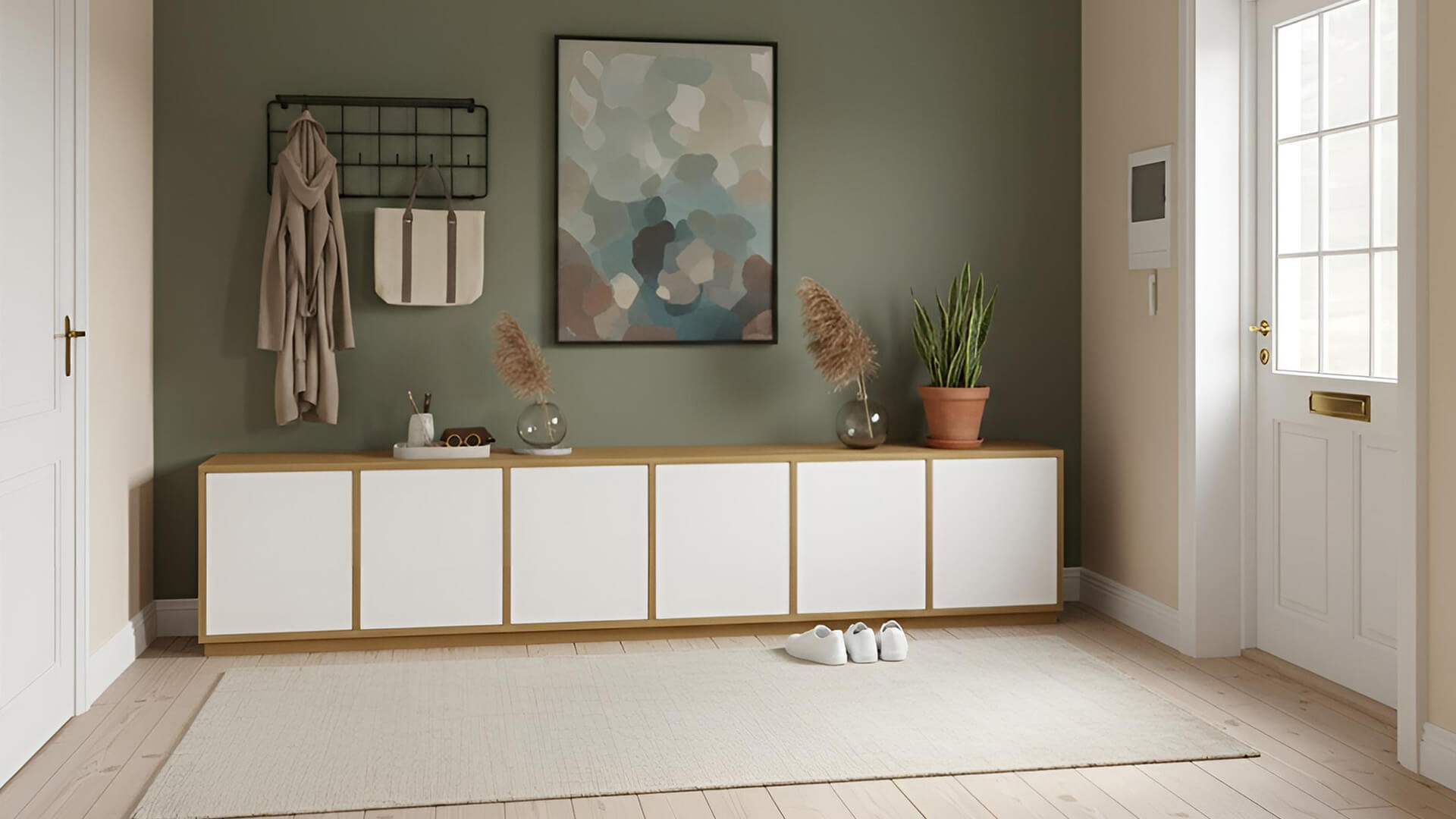 Sideboard mit weißen Türen - TV-Schrank nach Maß Eiche