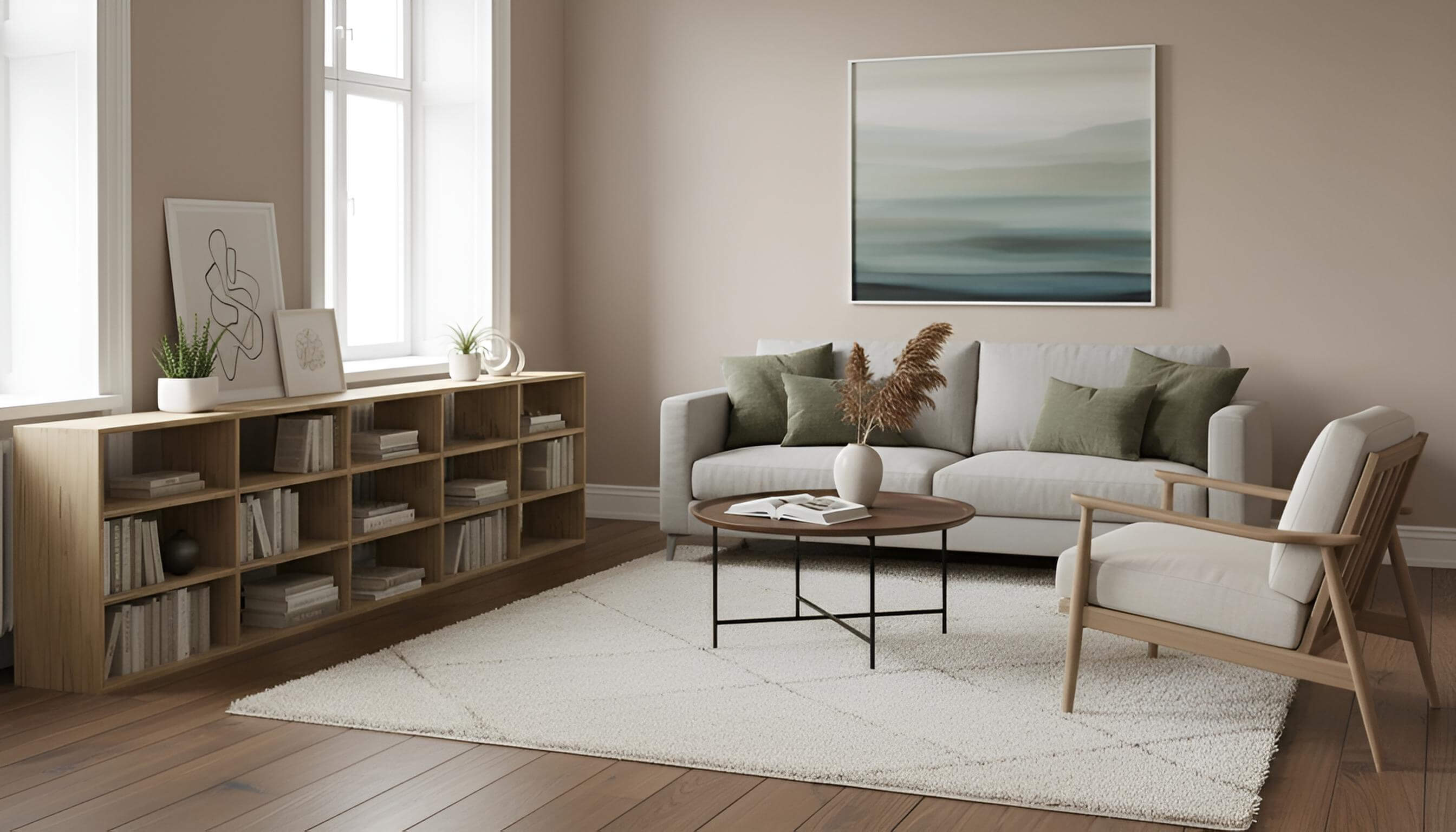 Niedriges Bücherregal aus Massivholz - Sideboard mit vielen Optionen