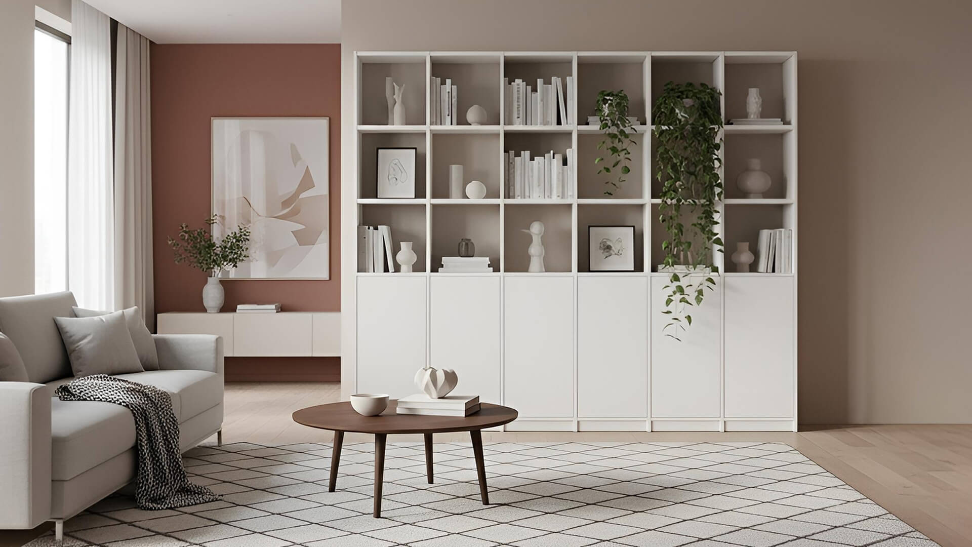 Schlichtes Regalsystem - Bücherregal mit vielen Optionen MDF Beschichtet