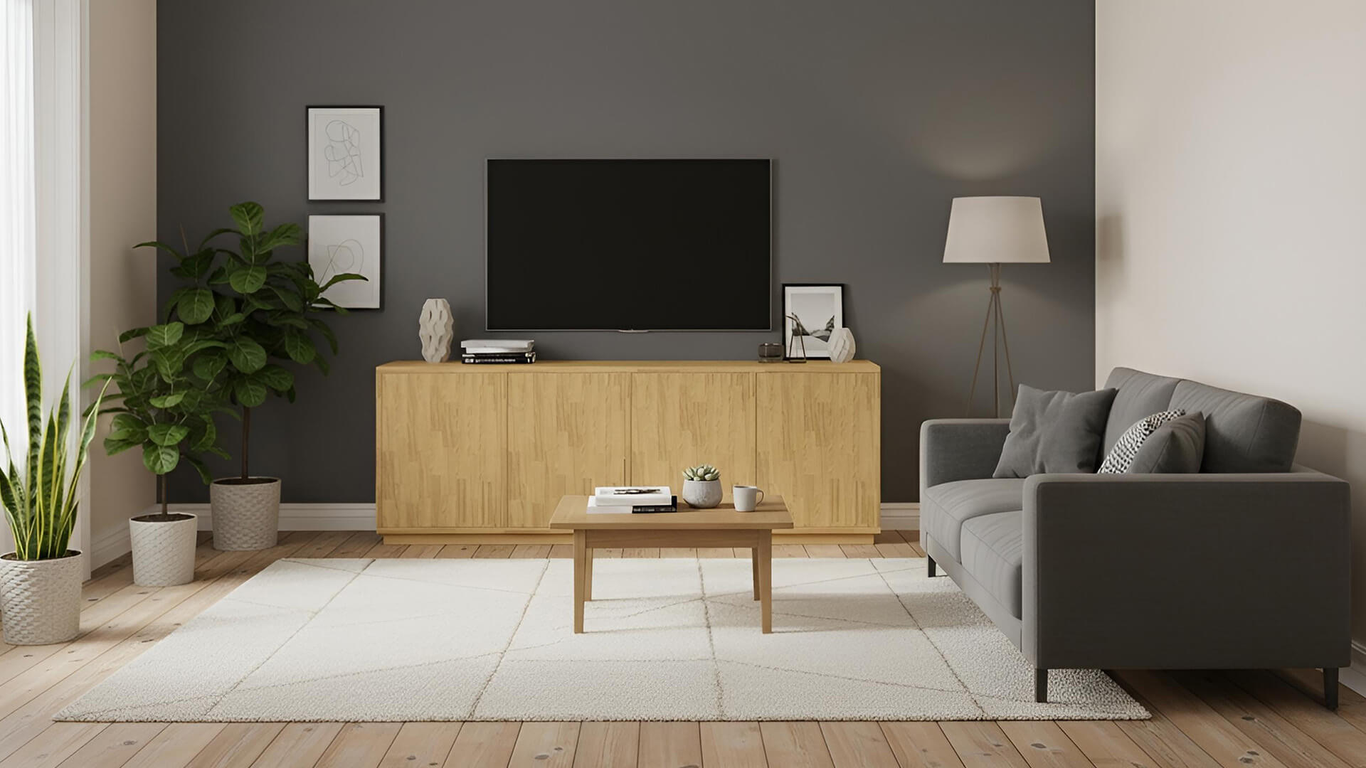 Breites Eiche-Sideboard nach Maß Eiche