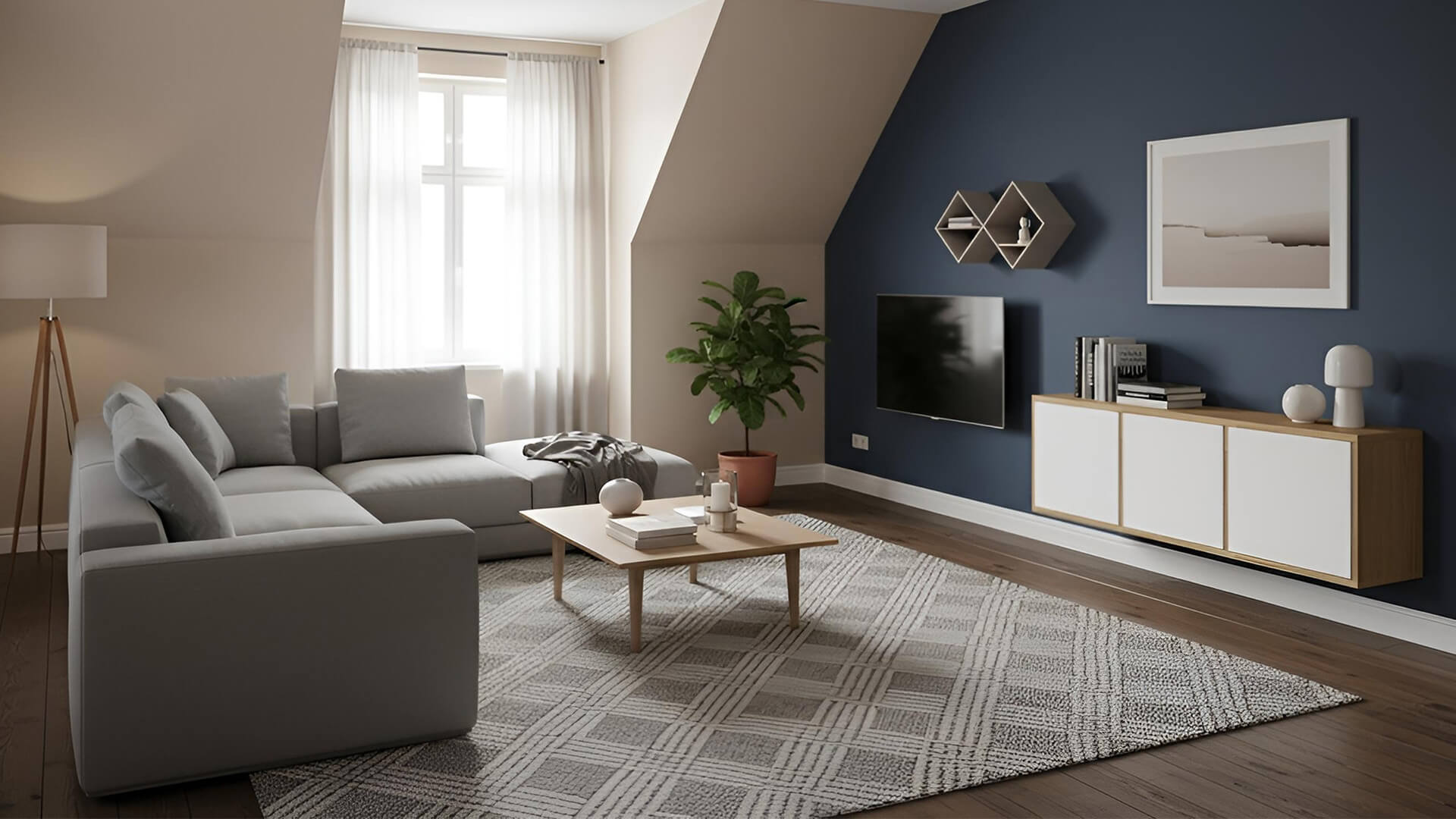 Hängesideboard nach Maß - Sideboard mit Wandhalterung - Wandkonsole Eiche