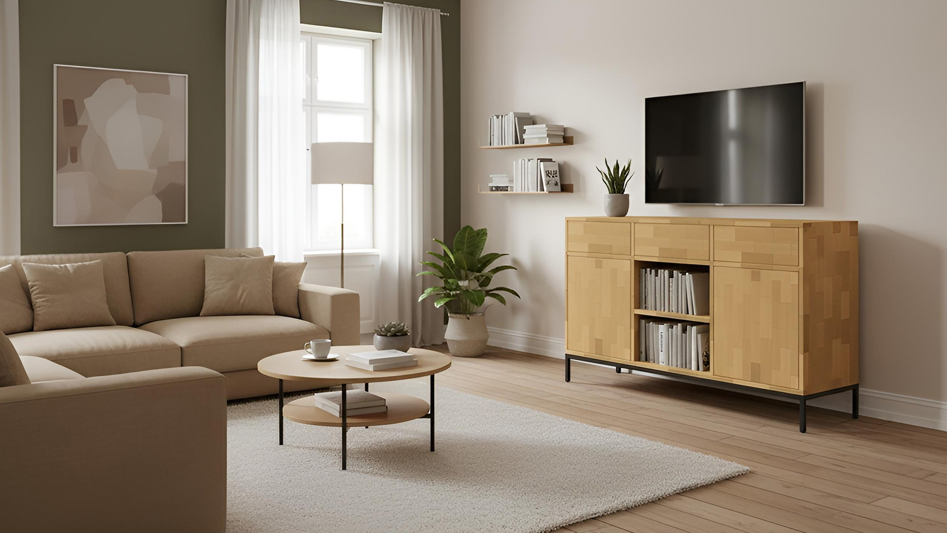 Stylishes Sideboard aus Buche Buche