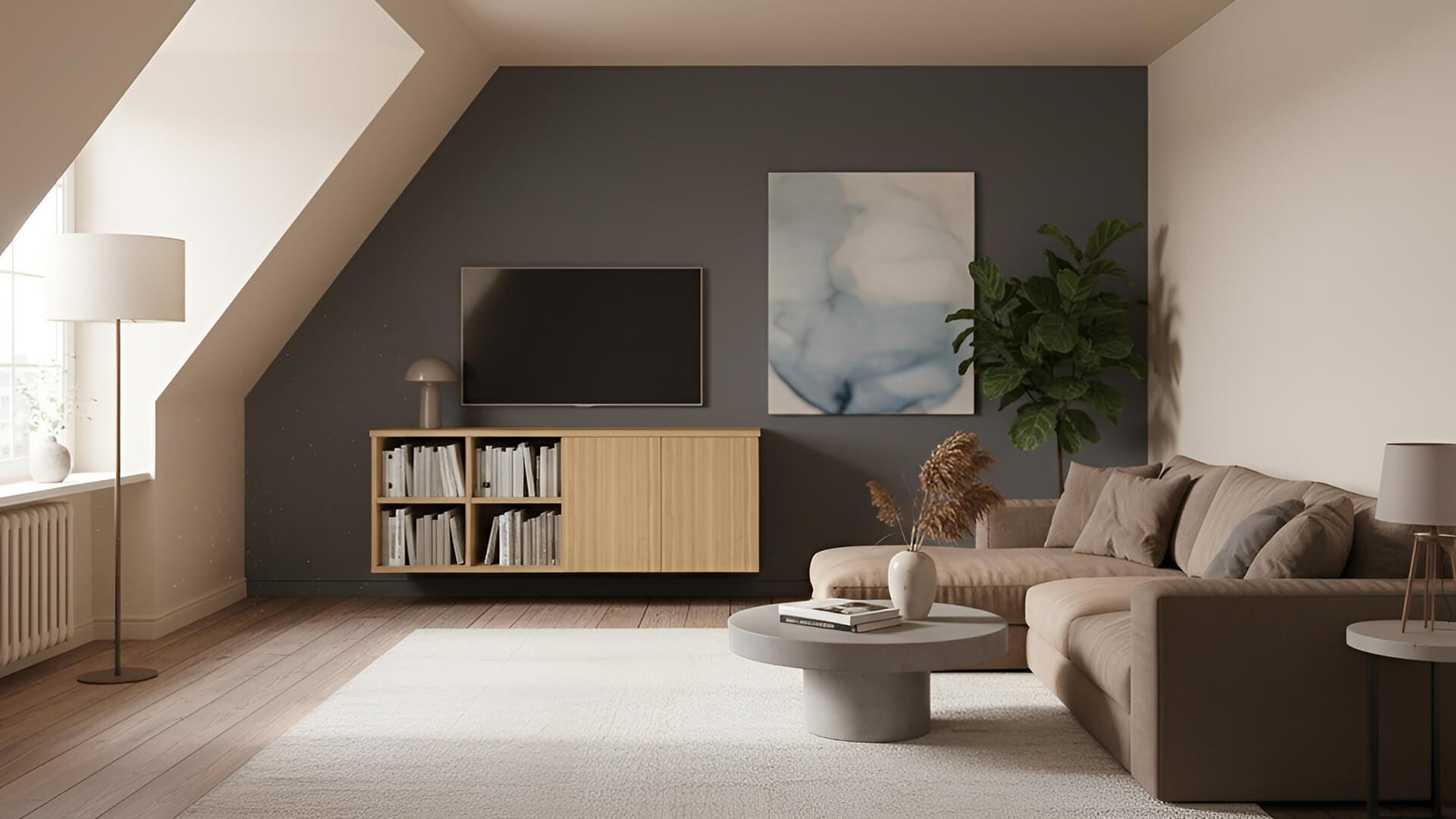 Hängesideboard aus Esche Esche