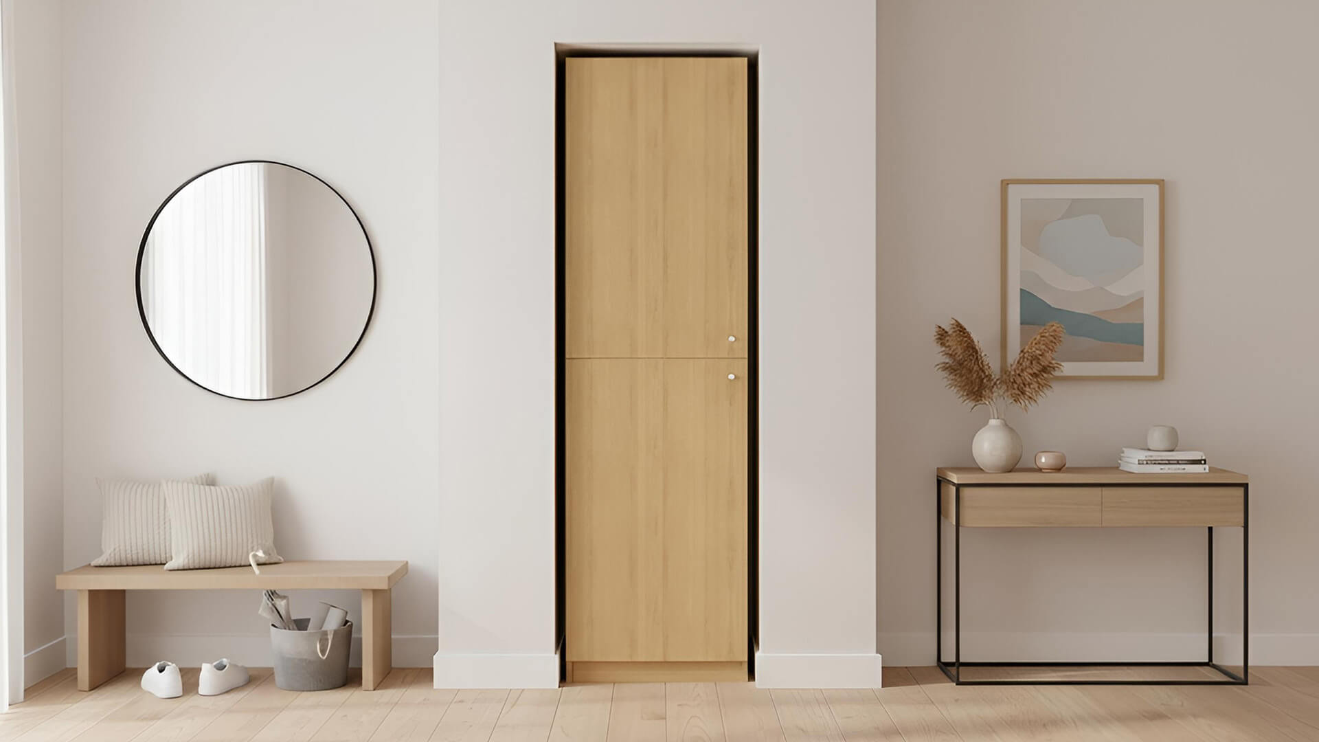 Schmaler Einbaukleiderschrank Premium Dekore