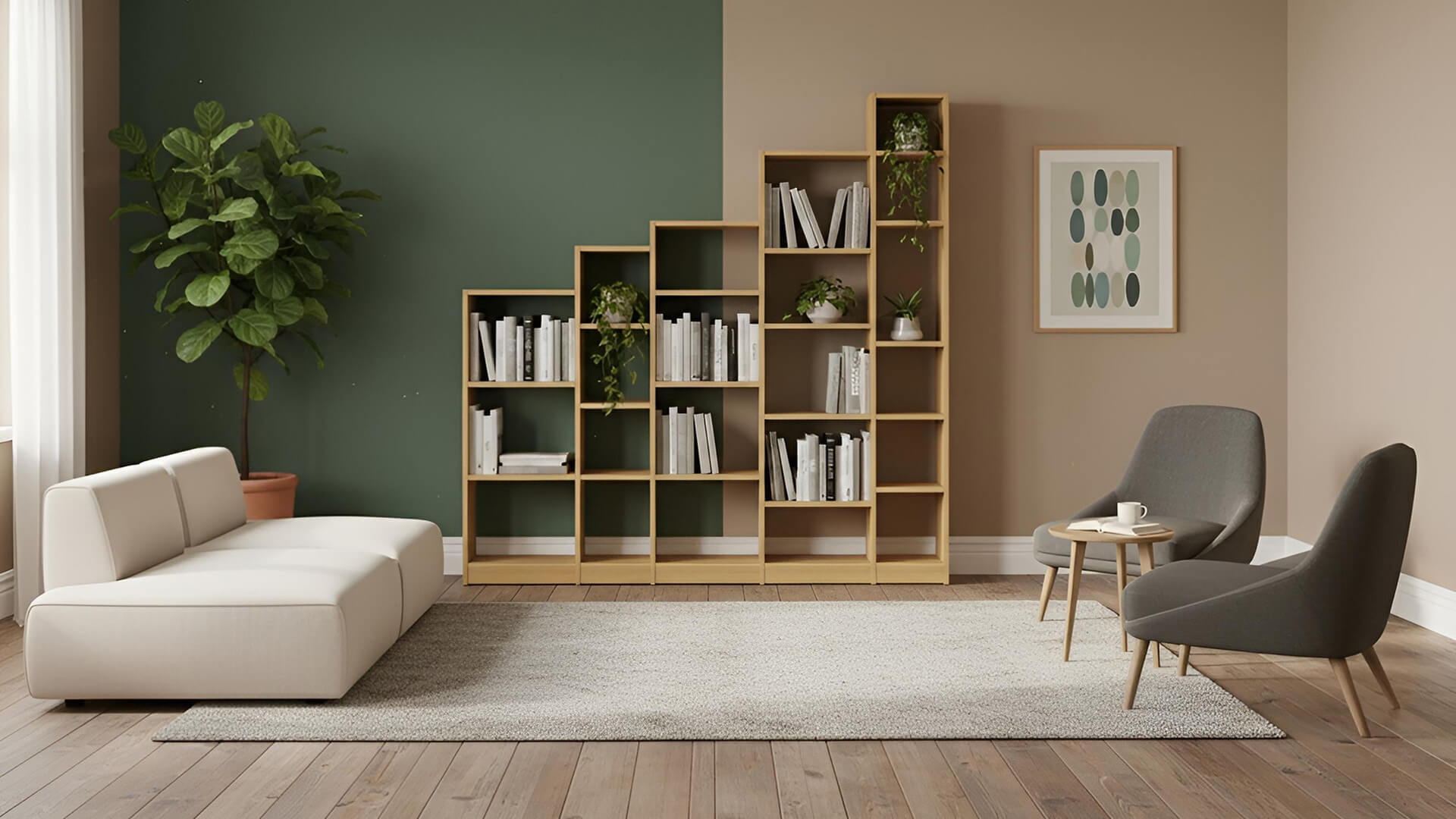 Stufenregal mit vielen Optionen Echtholz Furnier