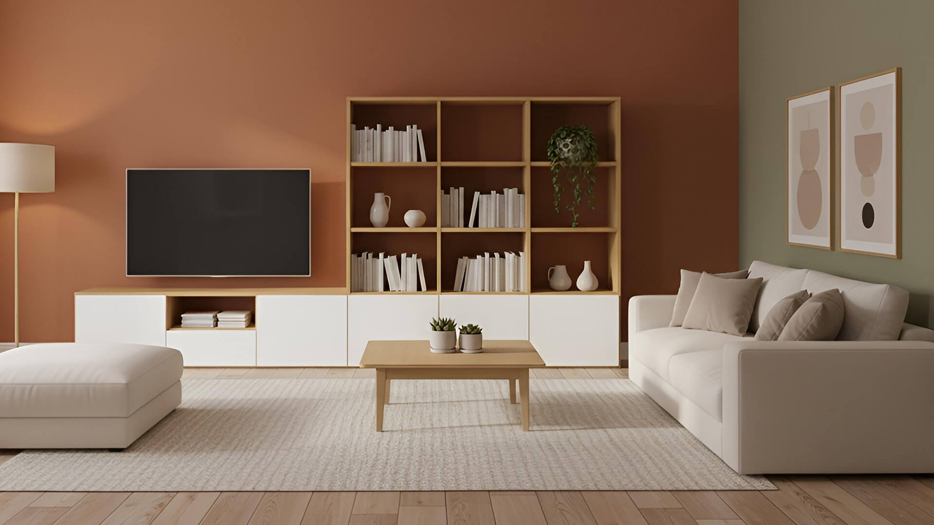 TV-Wohnwand nach Maß - Schrankwand mit vielen Optionen Echtholz Furnier