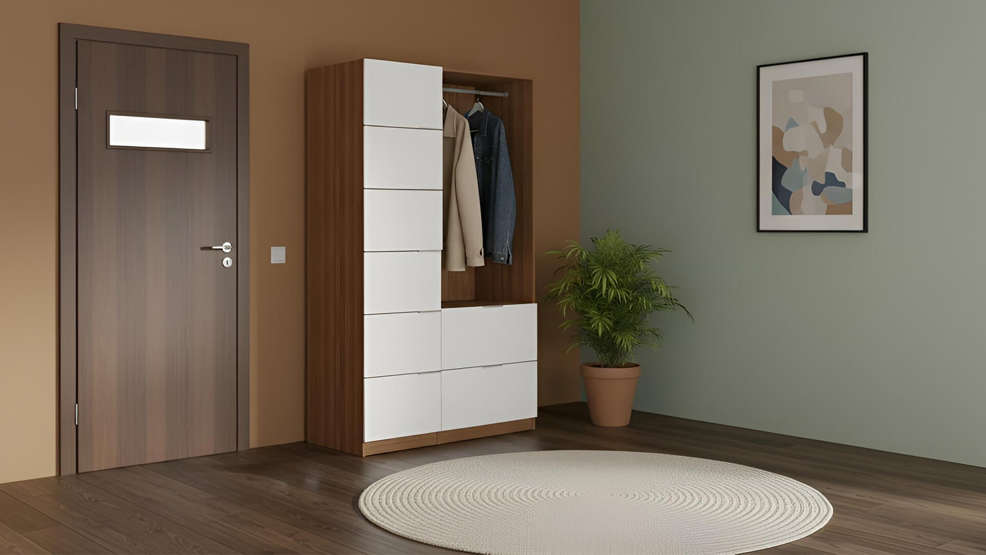 Schlichter Garderobenschrank nach Maß Premium Dekore