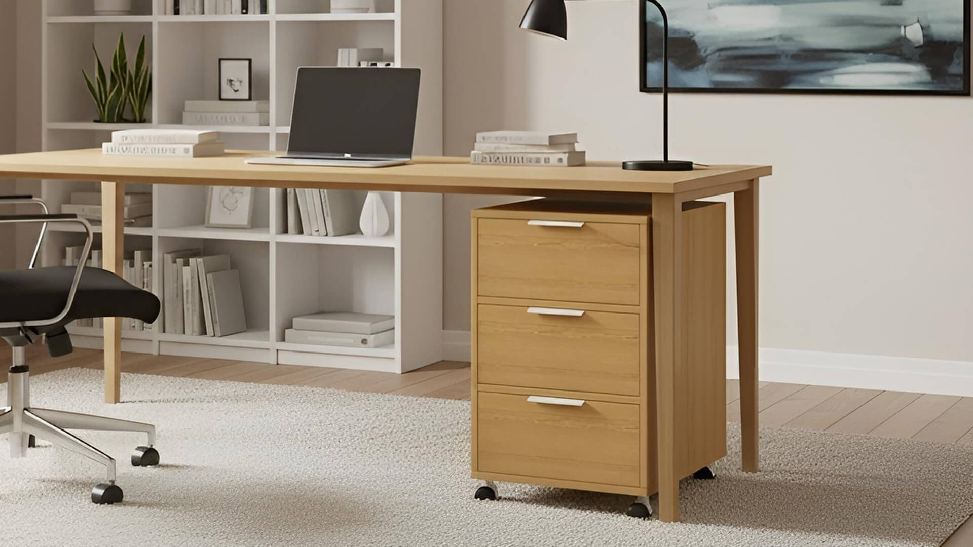 Rollcontainer aus Echtholz Furnier Echtholz Furnier