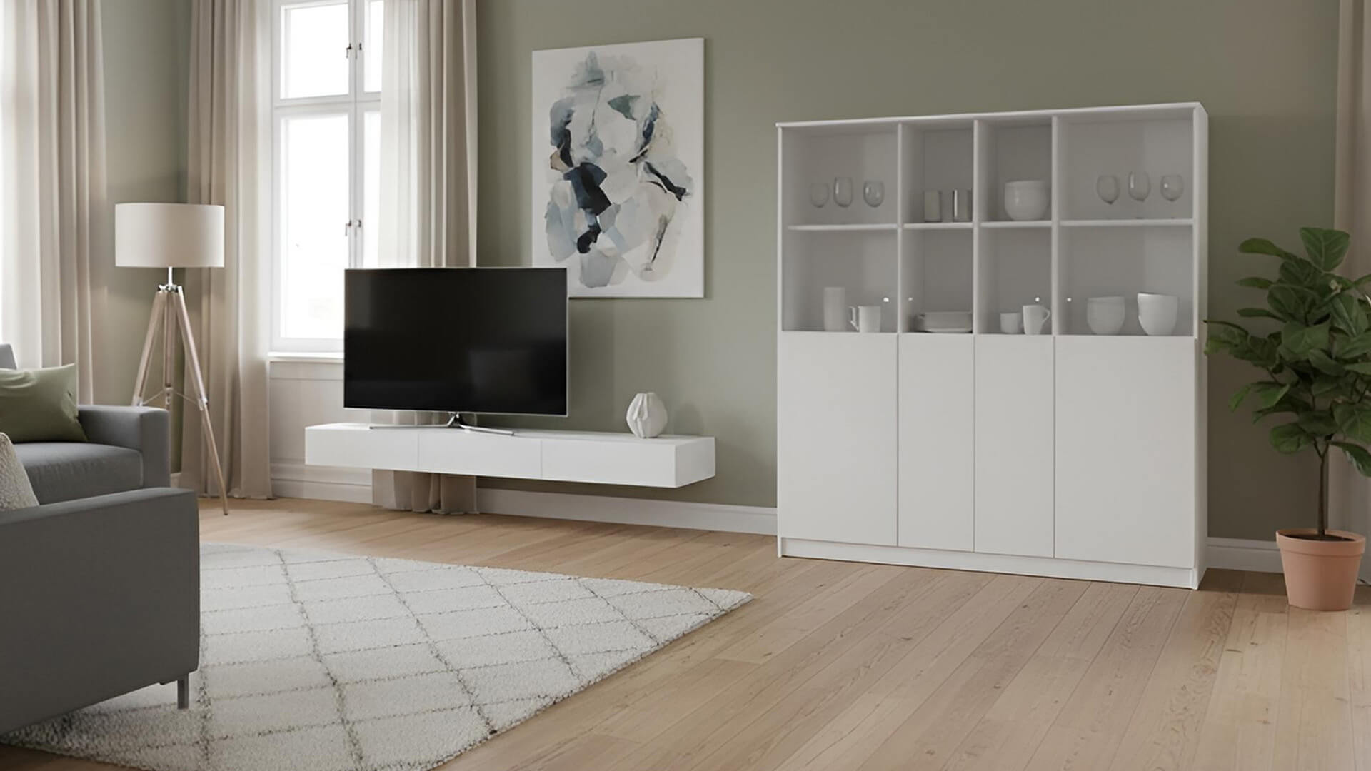 Buffetschrank mit Griffen MDF Beschichtet