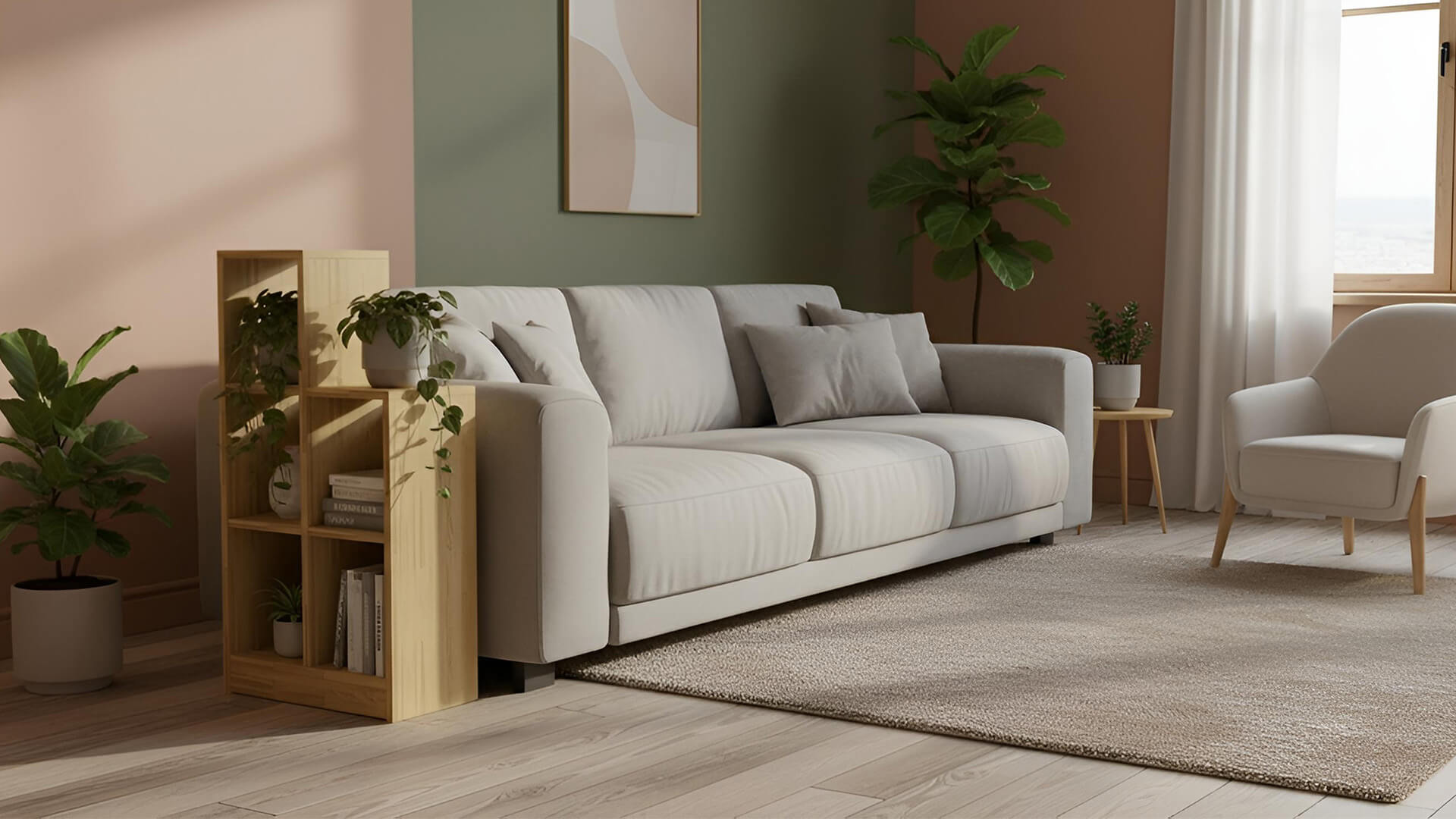 Schmales Stufenregal nach Maß Eiche